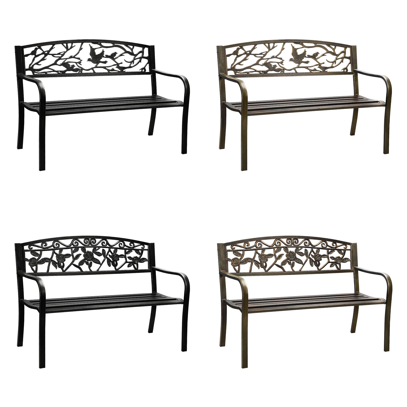 Livsip Garden Bench Park Lounge Patio Chair Backyard 3 Seater Outdoor Furniture - Sunyee
