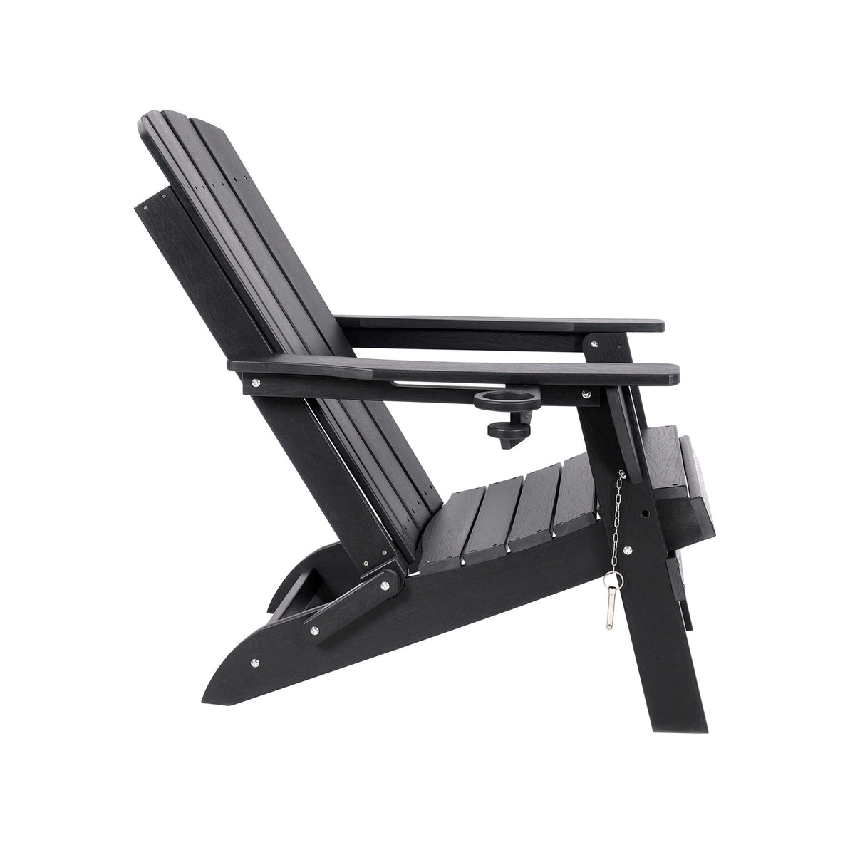 Livsip HDPE Adirondack Chair Outdoor Furniture Folding Lounge Beach Chair Black