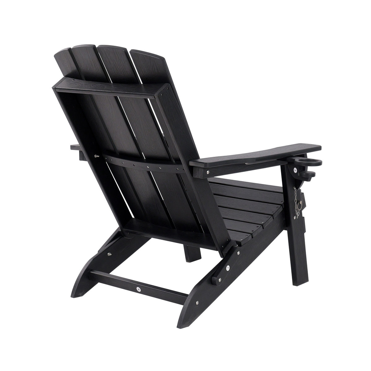 Livsip HDPE Adirondack Chair Outdoor Furniture Folding Lounge Beach Chair Black