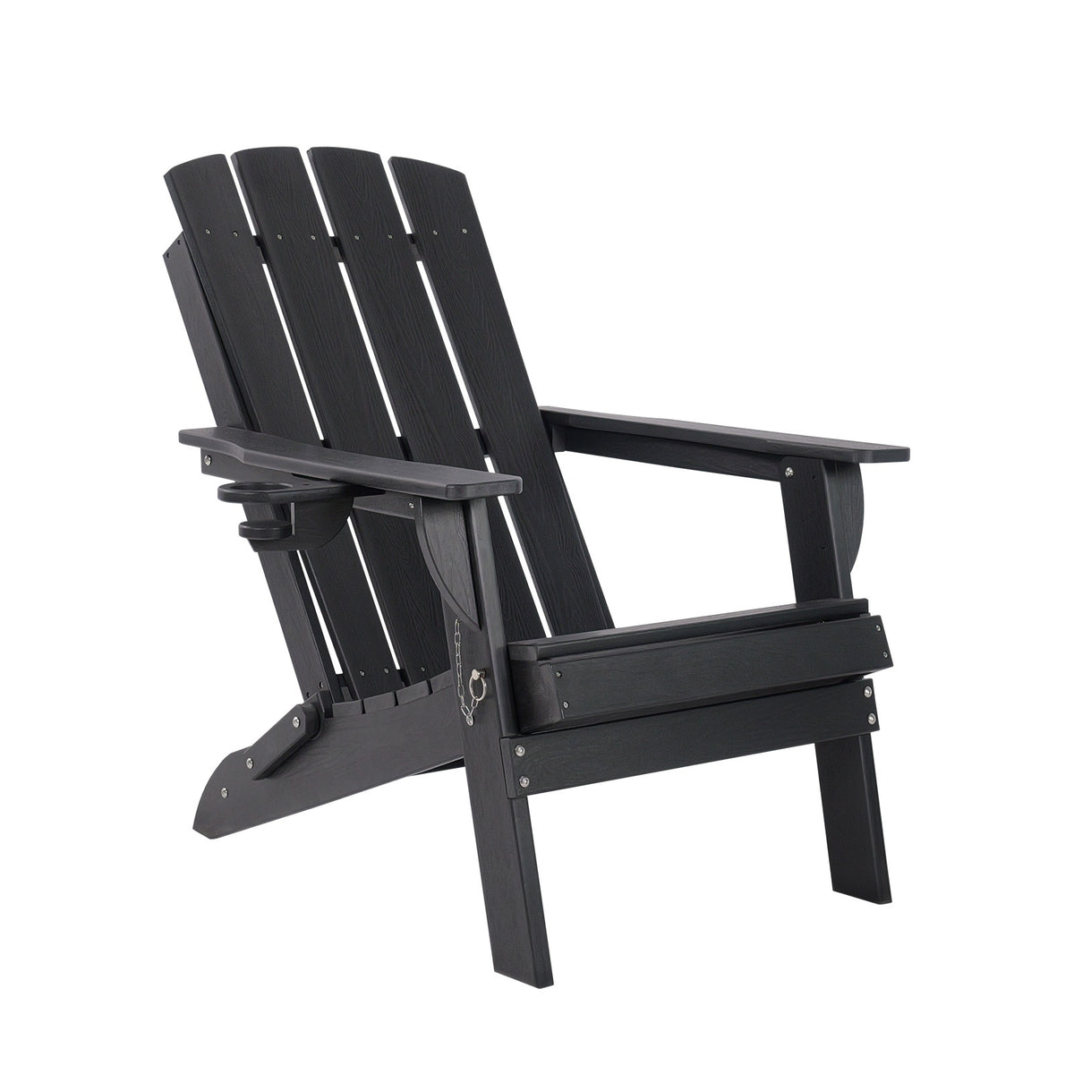 Livsip HDPE Adirondack Chair Outdoor Furniture Folding Lounge Beach Chair Black