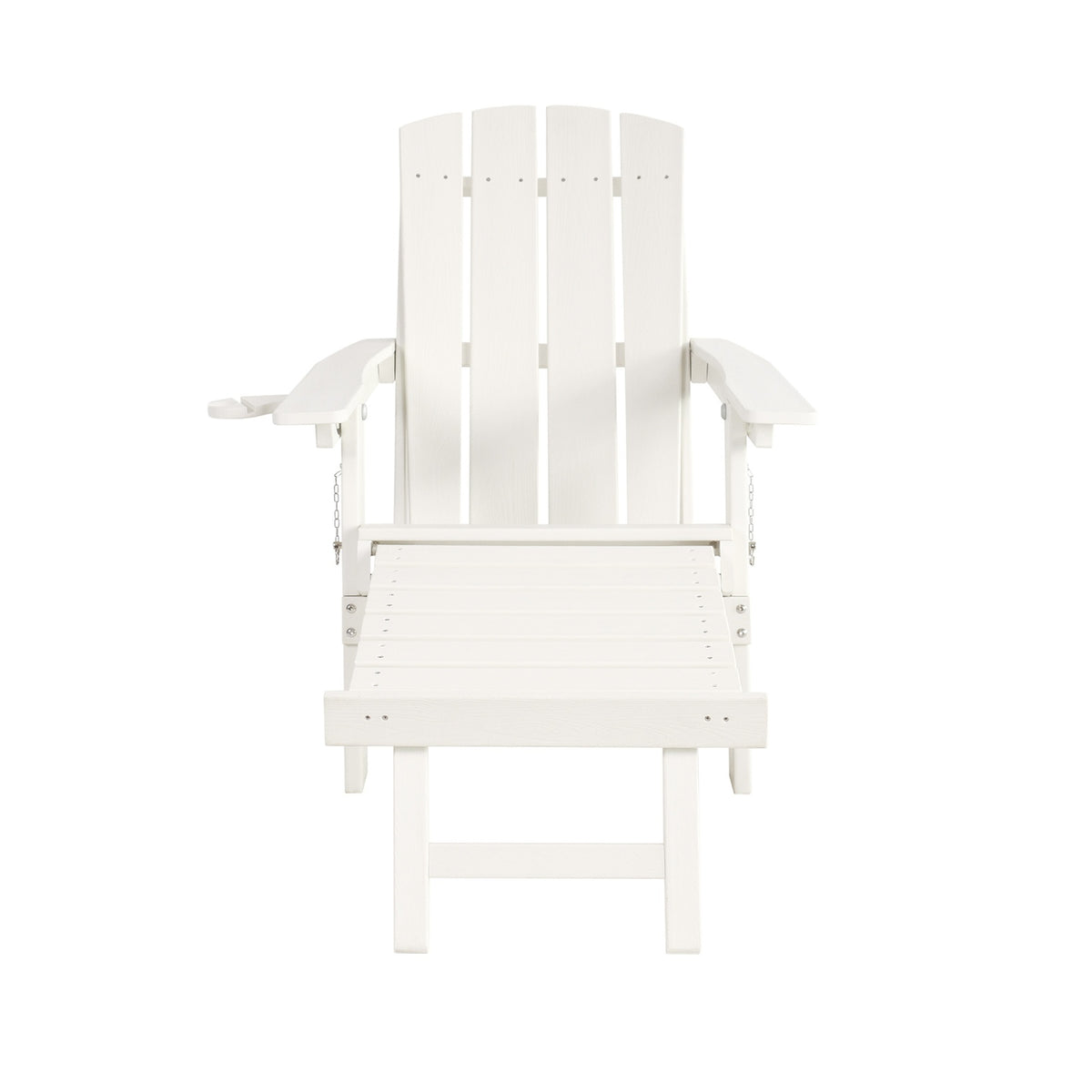 Livsip Outdoor Sun Lounge Beach Chair HDPE Adirondack Chair with Footrest White