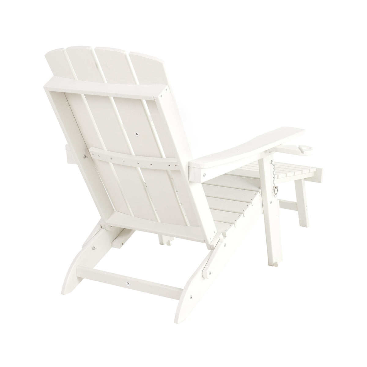 Livsip Outdoor Sun Lounge Beach Chair HDPE Adirondack Chair with Footrest White