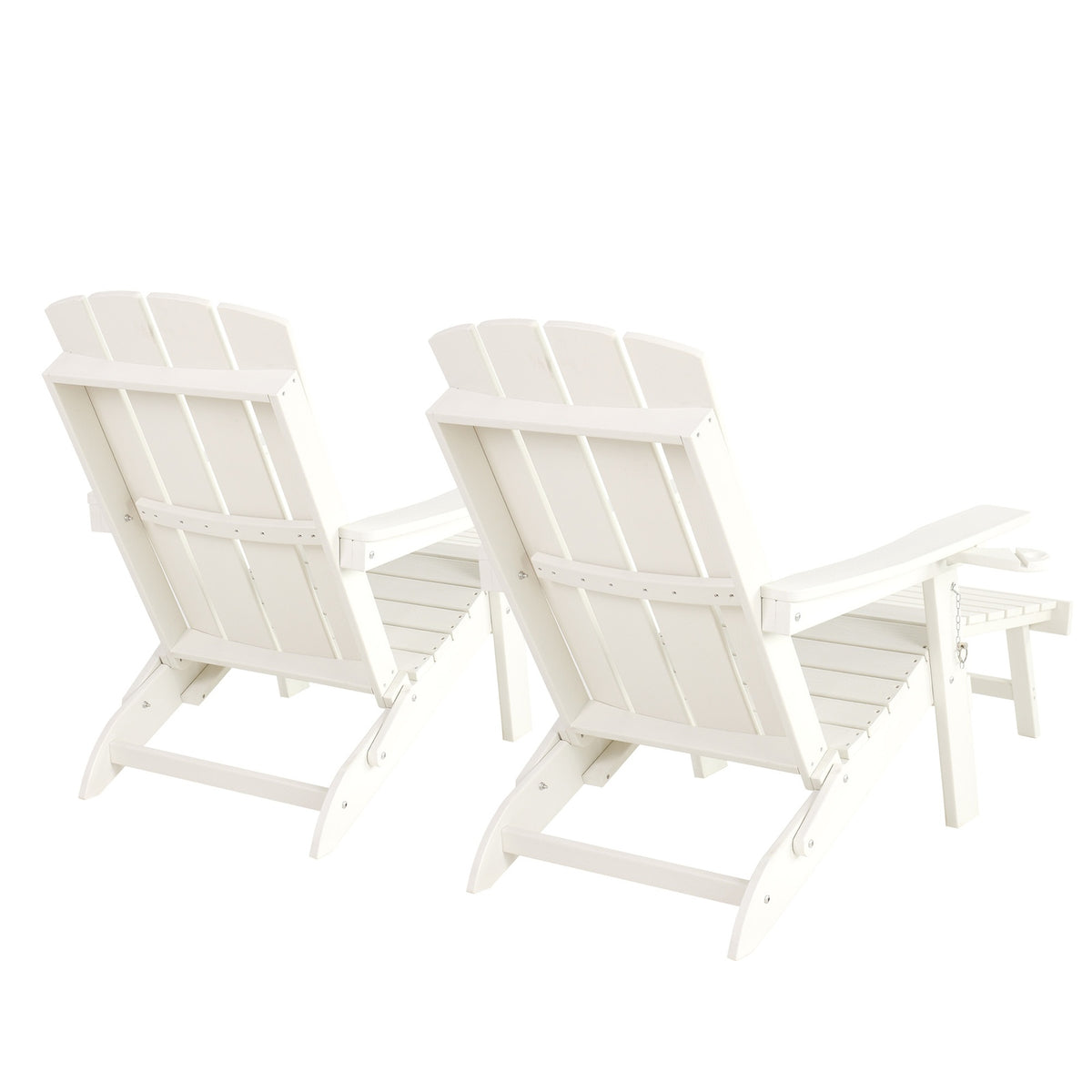 Livsip 2PCS HDPE Folding Adirondack Chair Outdoor Lounge Beach Deck Chairs White