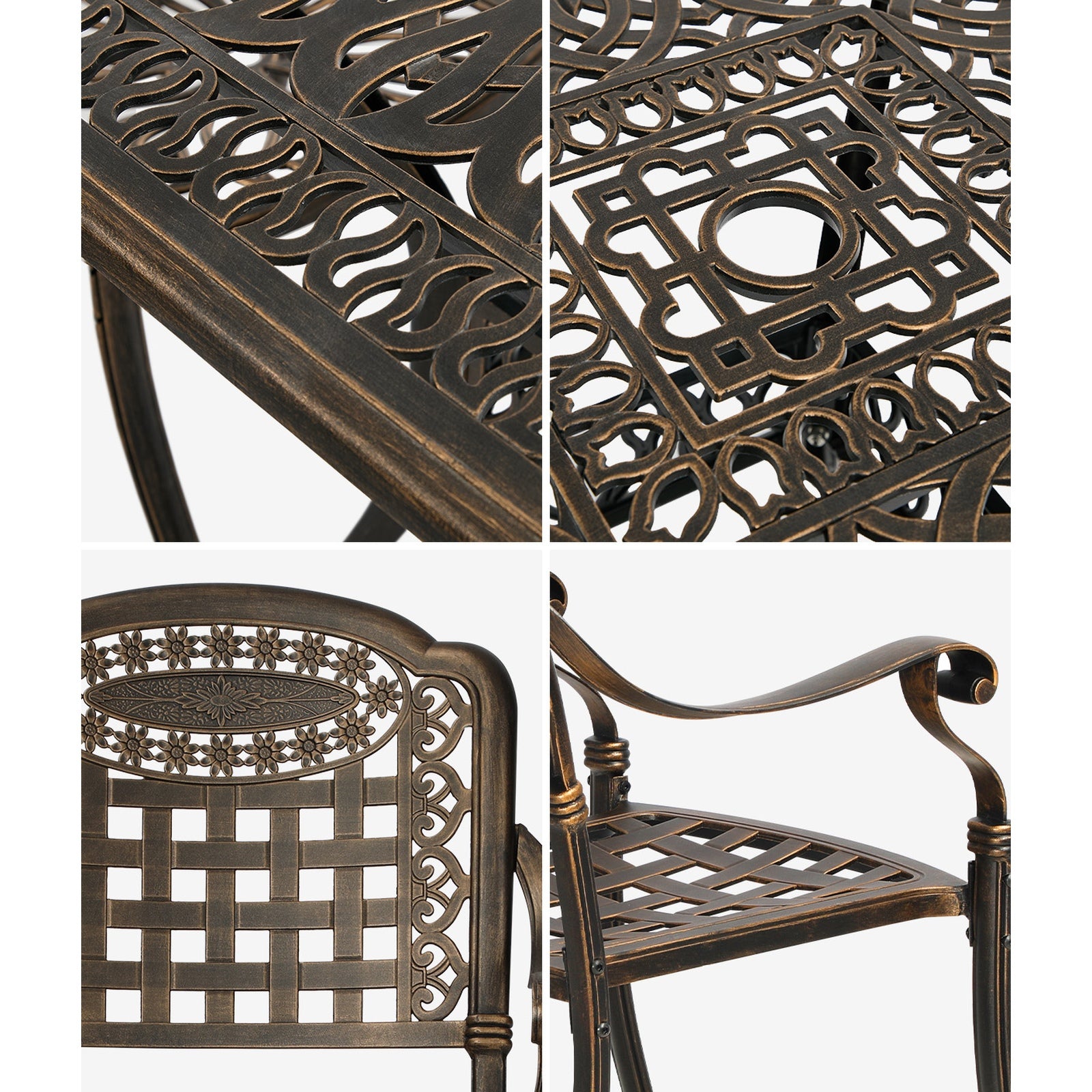 Livsip 5 Piece Outdoor Dining Setting Bistro Patio Set Cast Aluminium Furniture