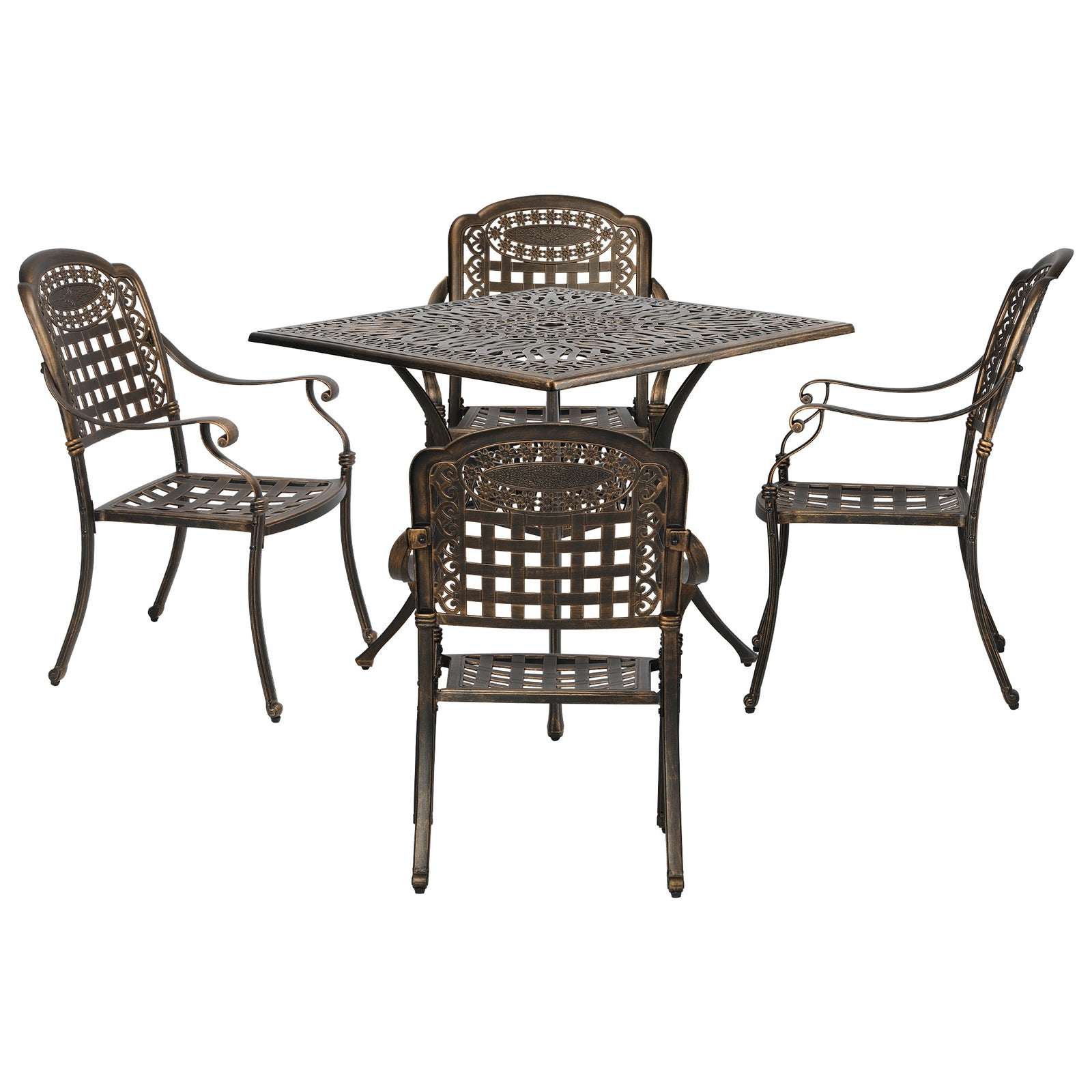 Livsip 5 Piece Outdoor Dining Setting Bistro Patio Set Cast Aluminium Furniture