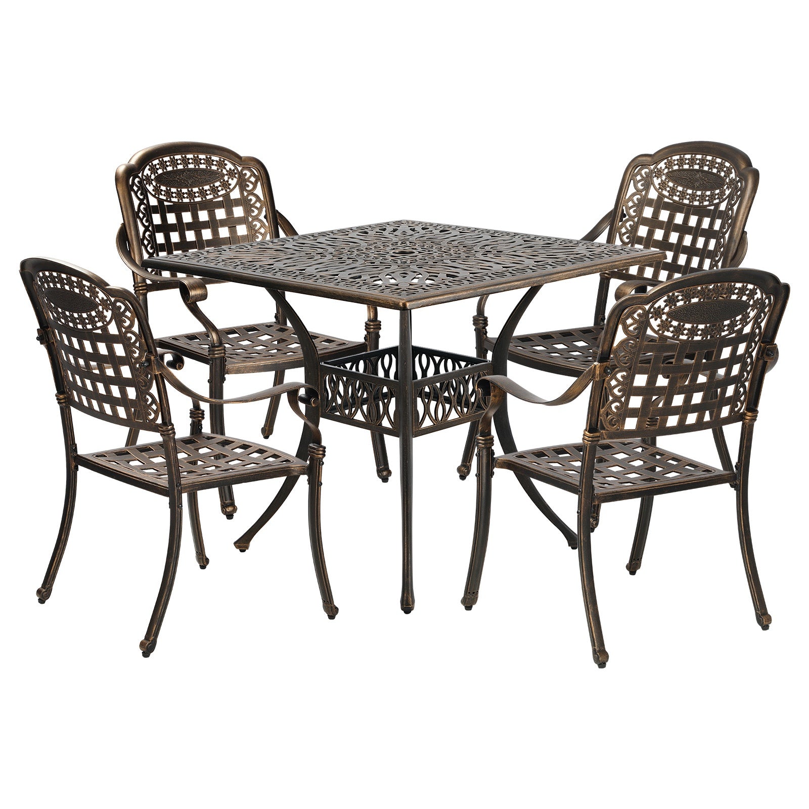 Livsip 5 Piece Outdoor Dining Setting Bistro Patio Set Cast Aluminium Furniture