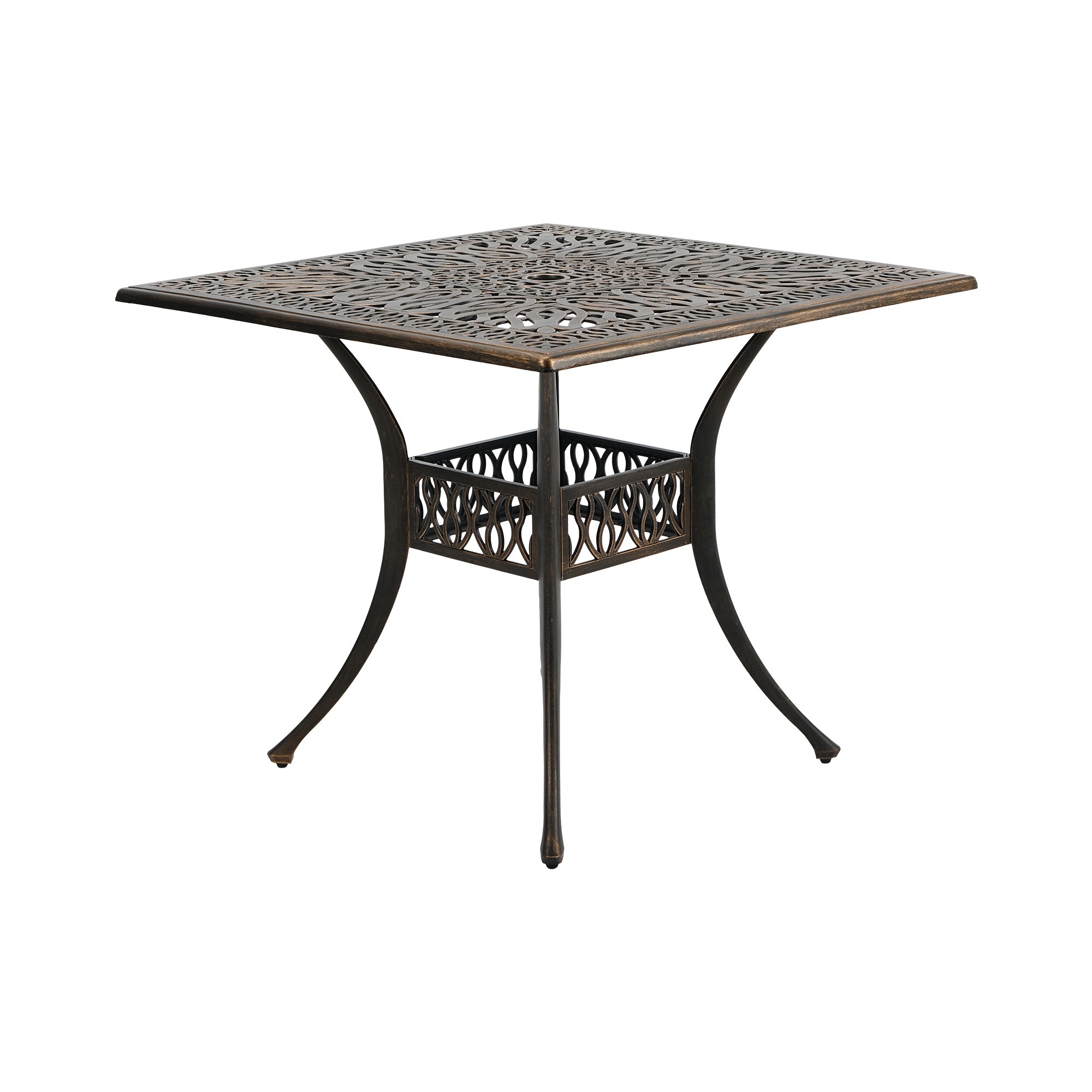 Livsip Outdoor Garden Table Patio Dining Table Cast Aluminium Furniture Bronze
