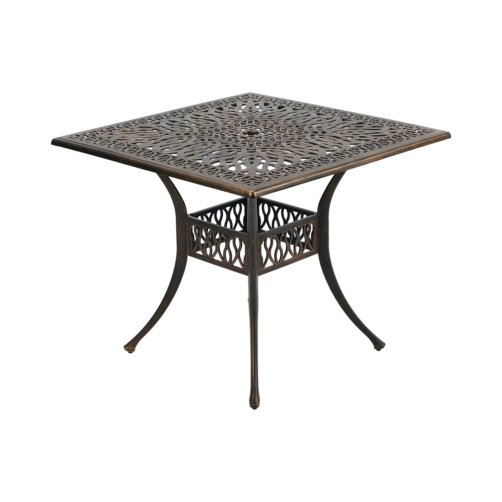 Livsip Outdoor Garden Table Patio Dining Table Cast Aluminium Furniture Bronze