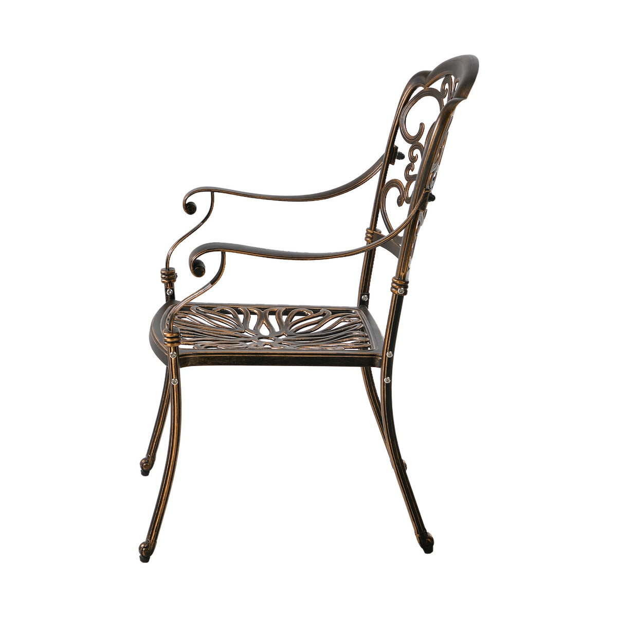 Livsip 2PCS Outdoor Dining Chairs Garden Patio Armchairs Cast Aluminium