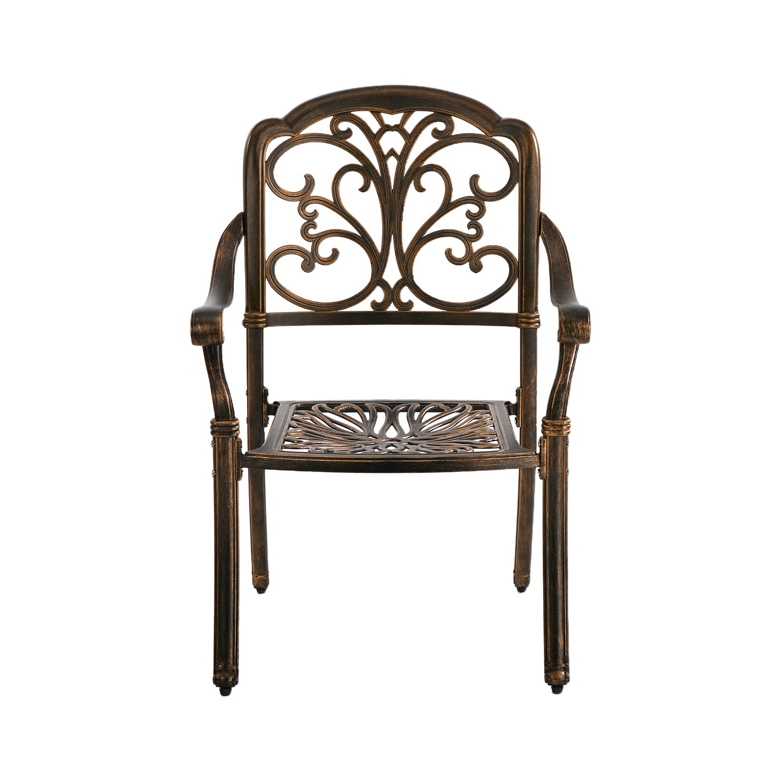 Livsip 2PCS Outdoor Dining Chairs Garden Patio Armchairs Cast Aluminium