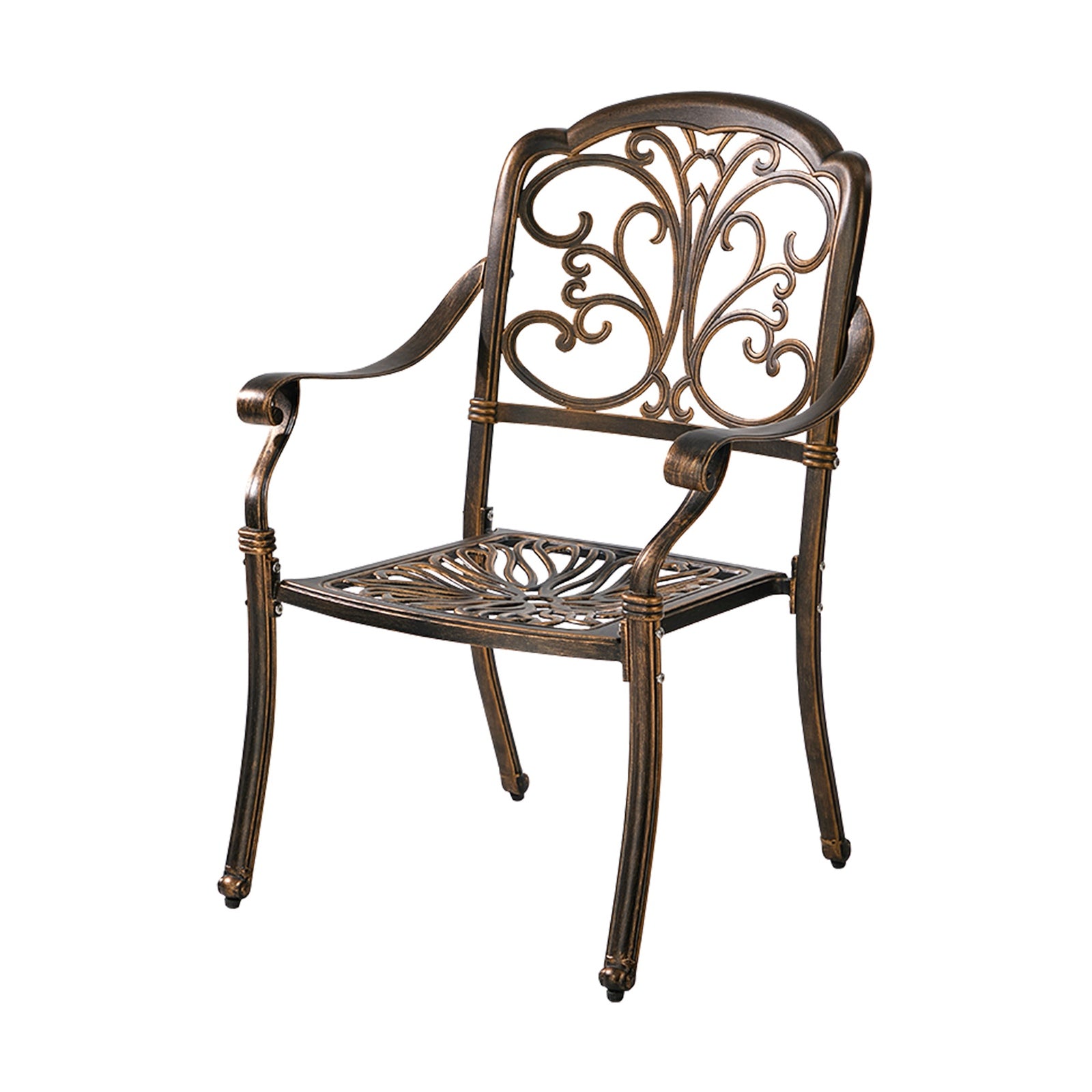 Livsip 2PCS Outdoor Dining Chairs Garden Patio Armchairs Cast Aluminium