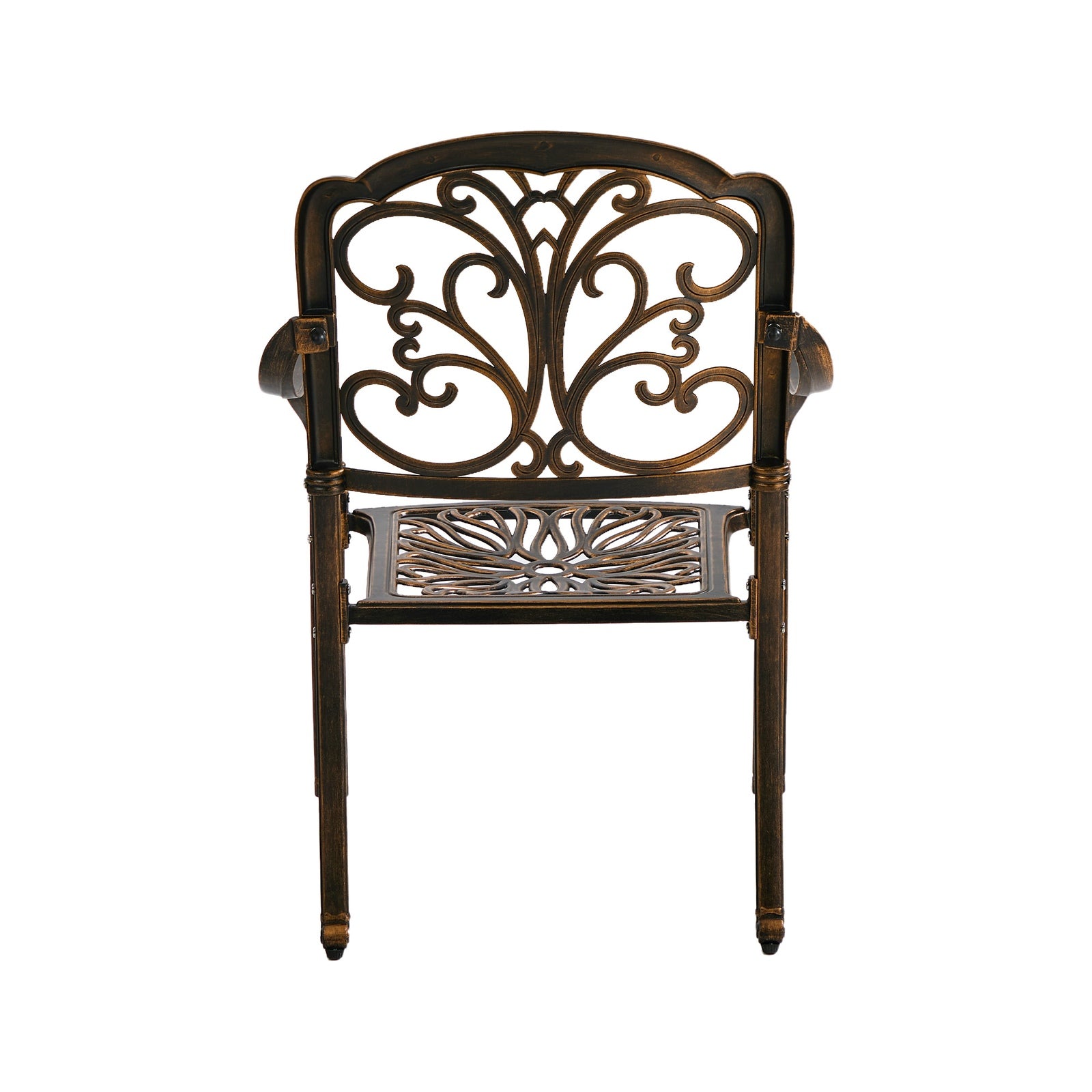 Livsip 2PCS Outdoor Dining Chairs Garden Patio Armchairs Cast Aluminium