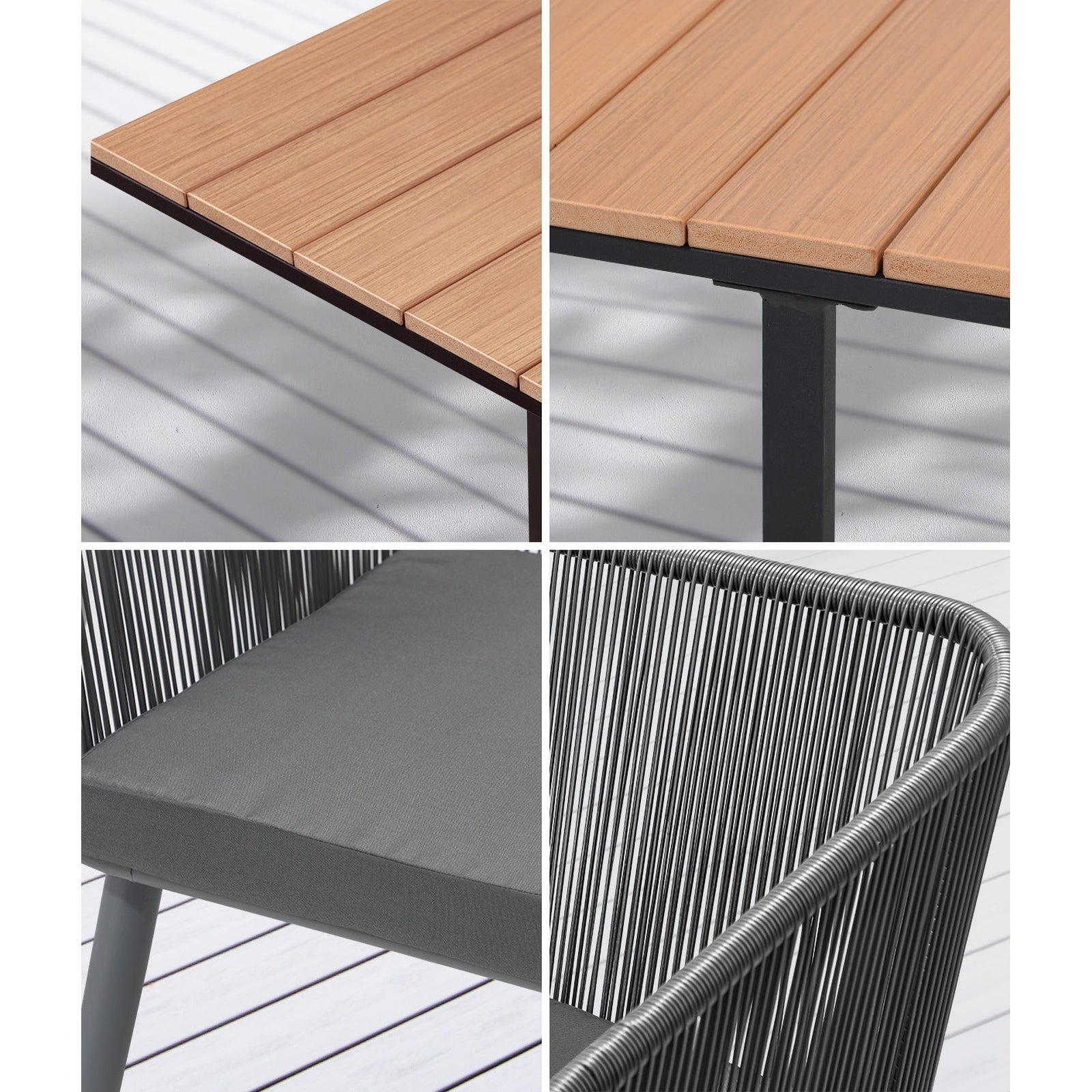Livsip 5PCS Outdoor Dining Set Furniture Table Lounge Chairs Patio Setting - Sunyee