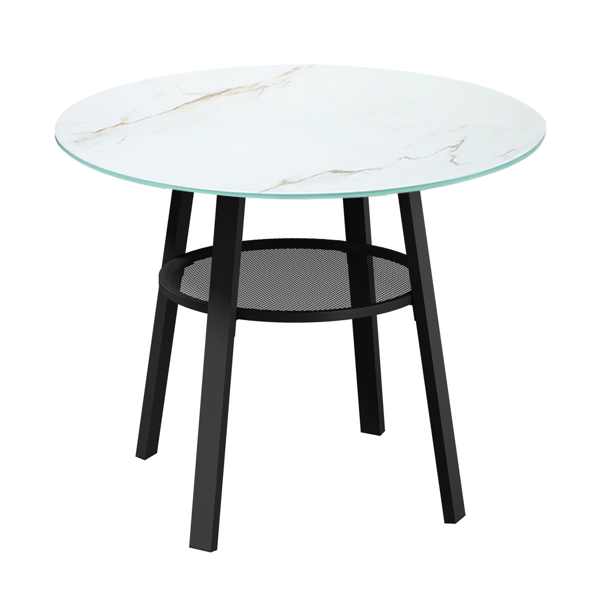 Livsip 3PCS Outdoor Dining Setting Marble-style Table Patio Furniture Bistro Set - Sunyee
