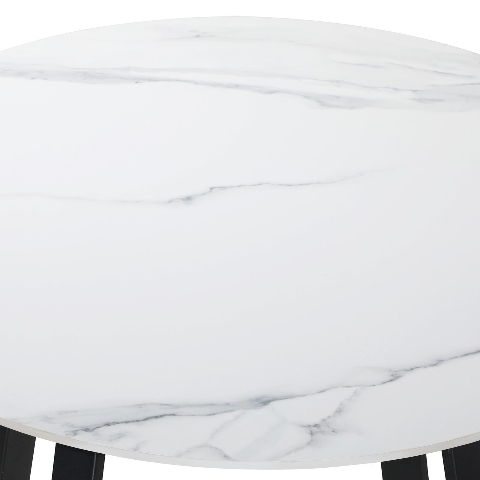 Livsip 90cm Outdoor Dining Sintered Stone Table Patio Furniture Bistro Set Black - Sunyee