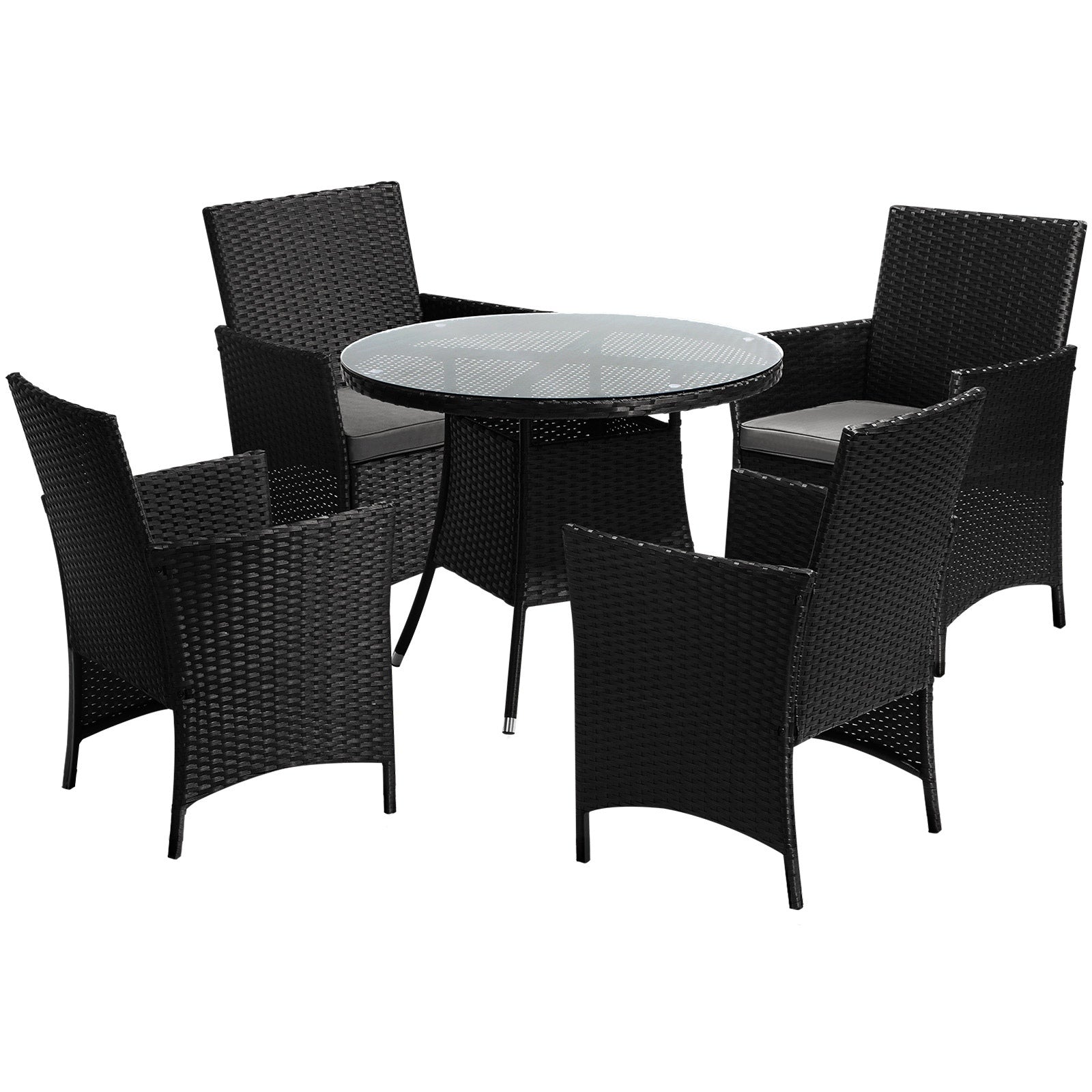 Livsip 5 PCS Outdoor Dining Set Table & Chairs Patio Furniture Lounge Setting - Sunyee