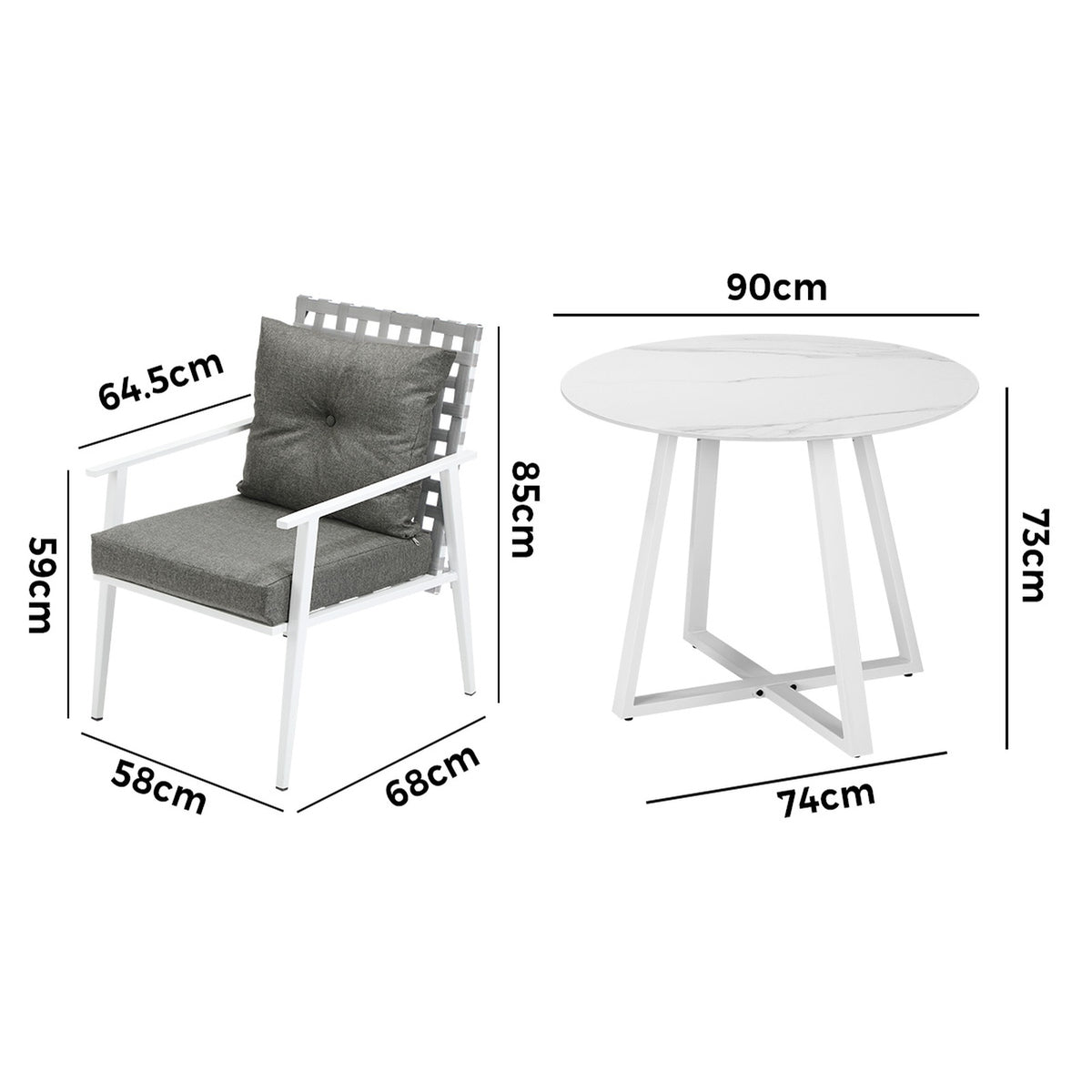 Livsip Outdoor Dining Set Patio Furniture Setting 5PCS Round Table Rattan Chair