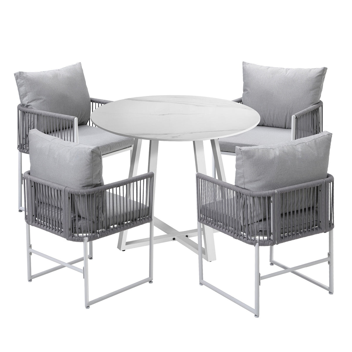 Livsip 5PCS Outdoor Dining Setting Lounge Chair Table Bistro Furniture - Sunyee