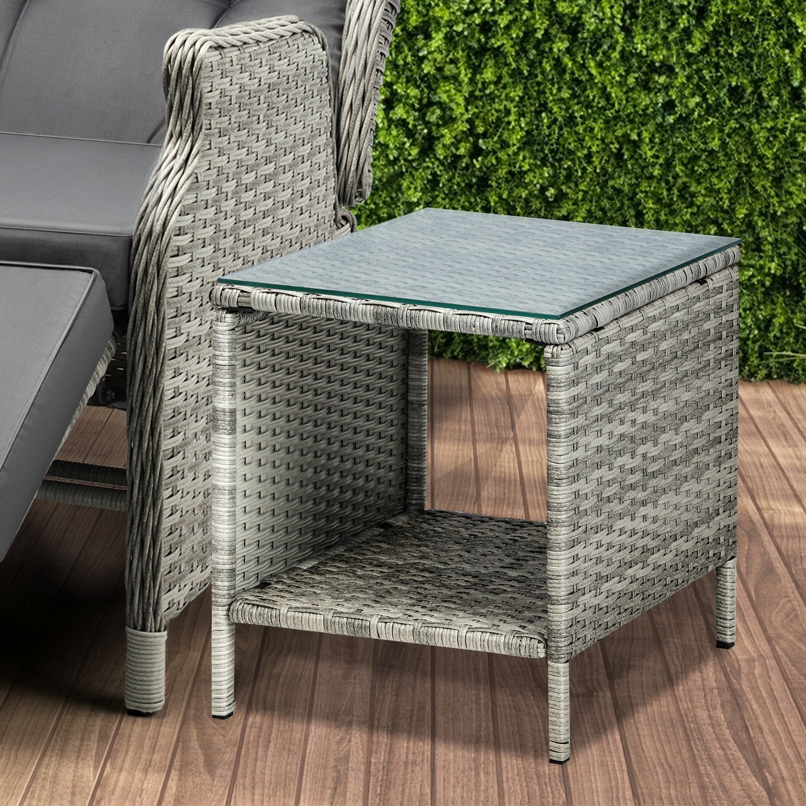 Livsip Outdoor Recliners Sun Lounger & Table Outdoor Patio Furniture Set of 3 - Sunyee