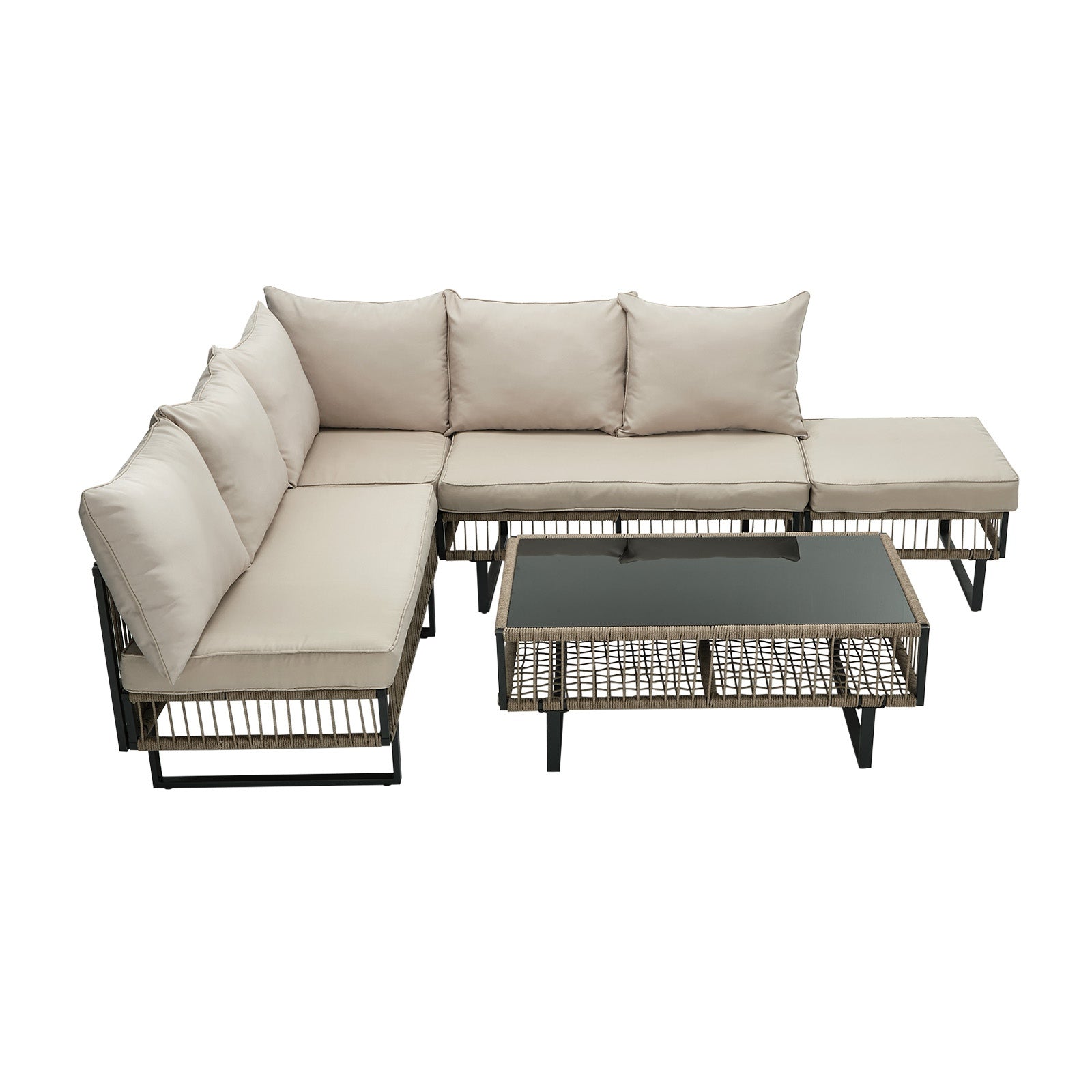 Livsip 5 Seater Outdoor Sofa Set Modular Lounge Setting Patio Garden Furniture