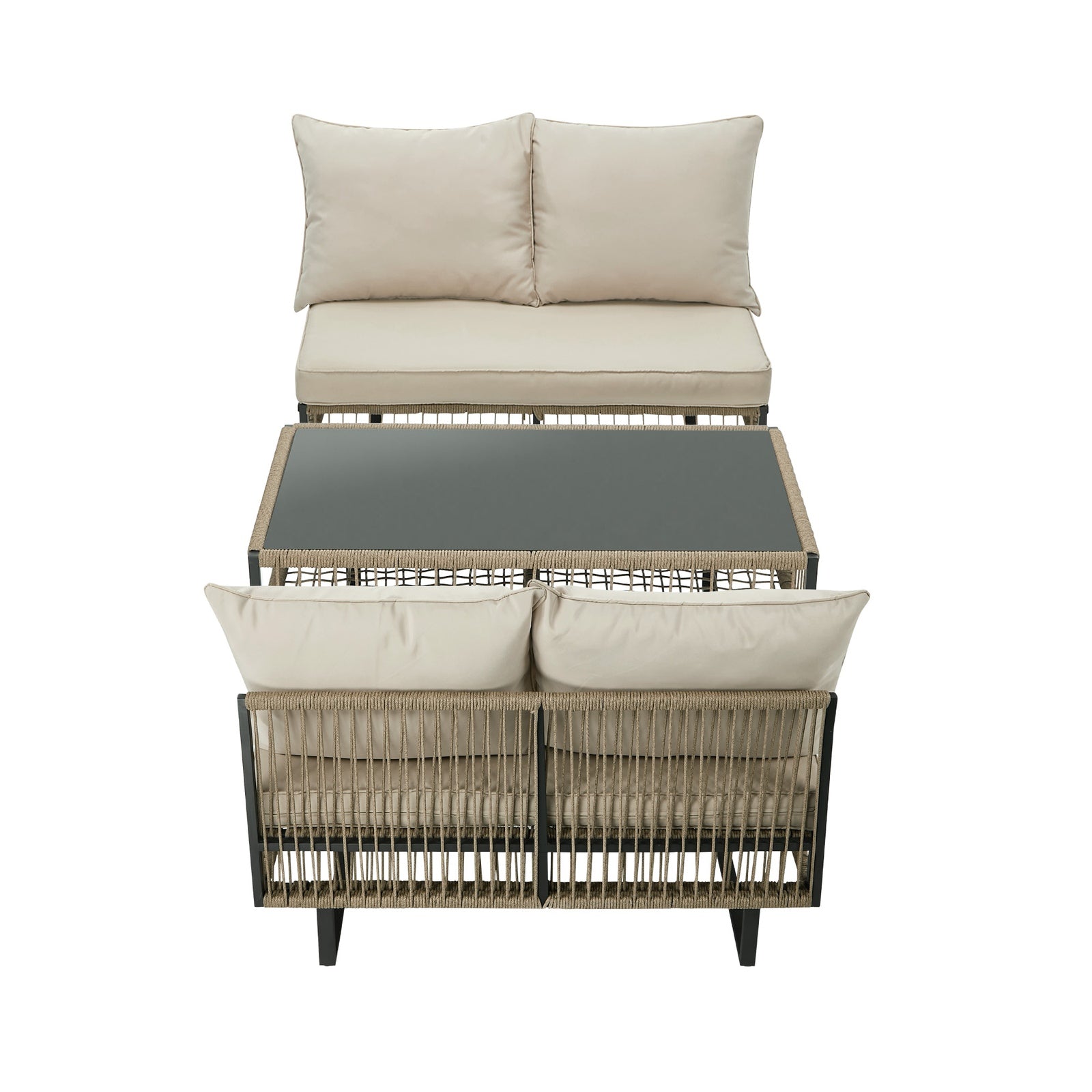 Livsip 4 Seater Outdoor Sofa Set Modular Lounge Setting Table Chair Furniture