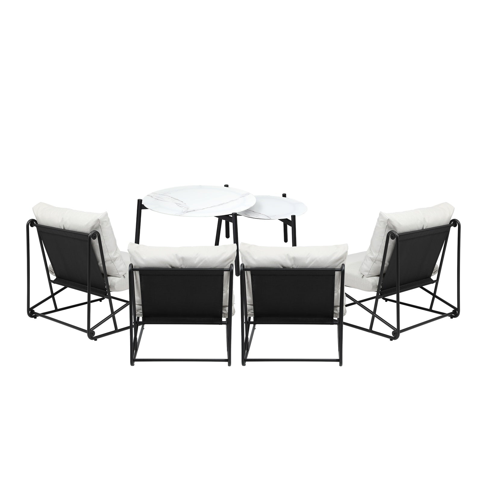 Livsip Outdoor Sofa Set 6 PCS Lounge Setting Table Chairs Patio Furniture Beige - Sunyee