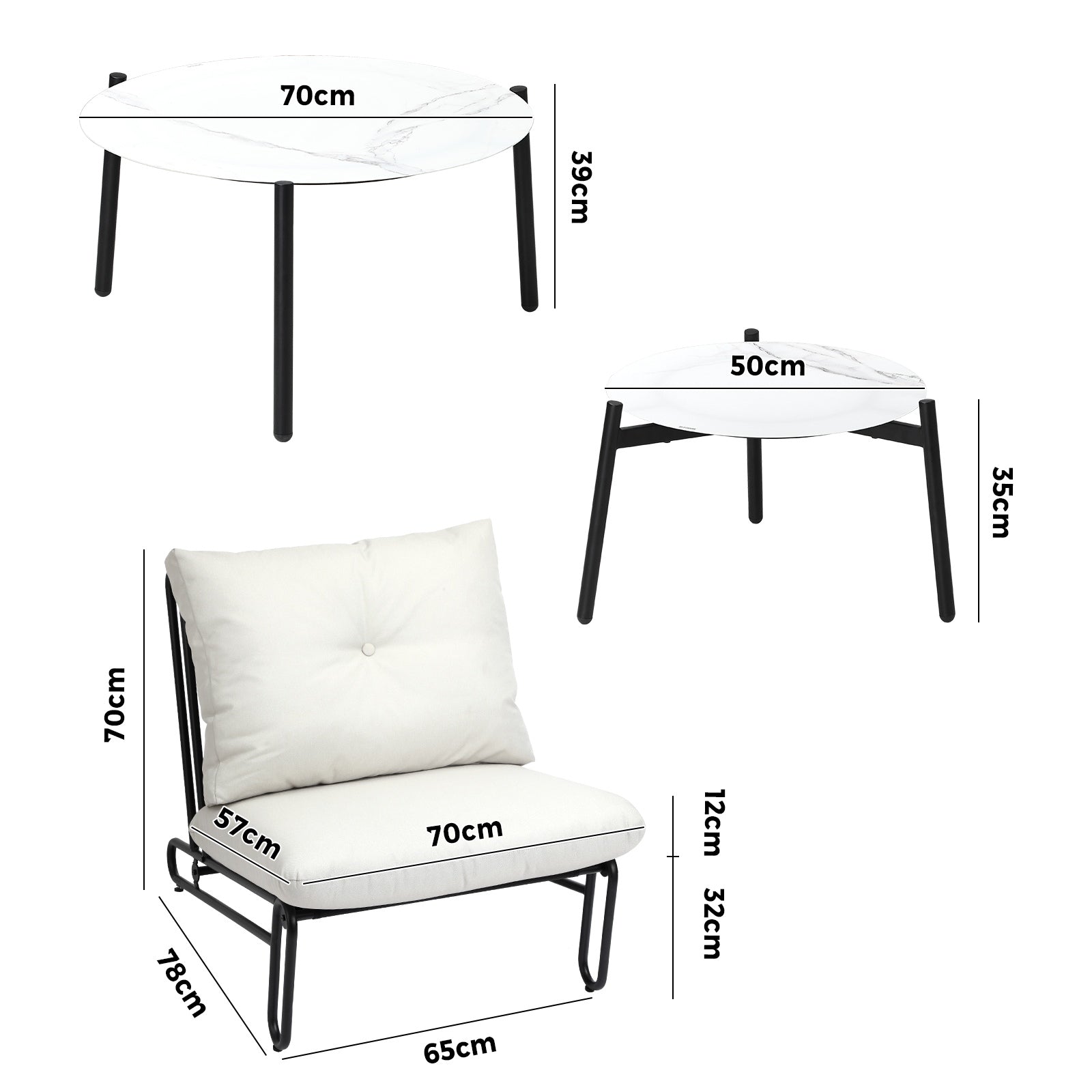 Livsip Outdoor Sofa Set 8 Piece Garden Patio Lounge Setting Table Chairs Beige - Sunyee