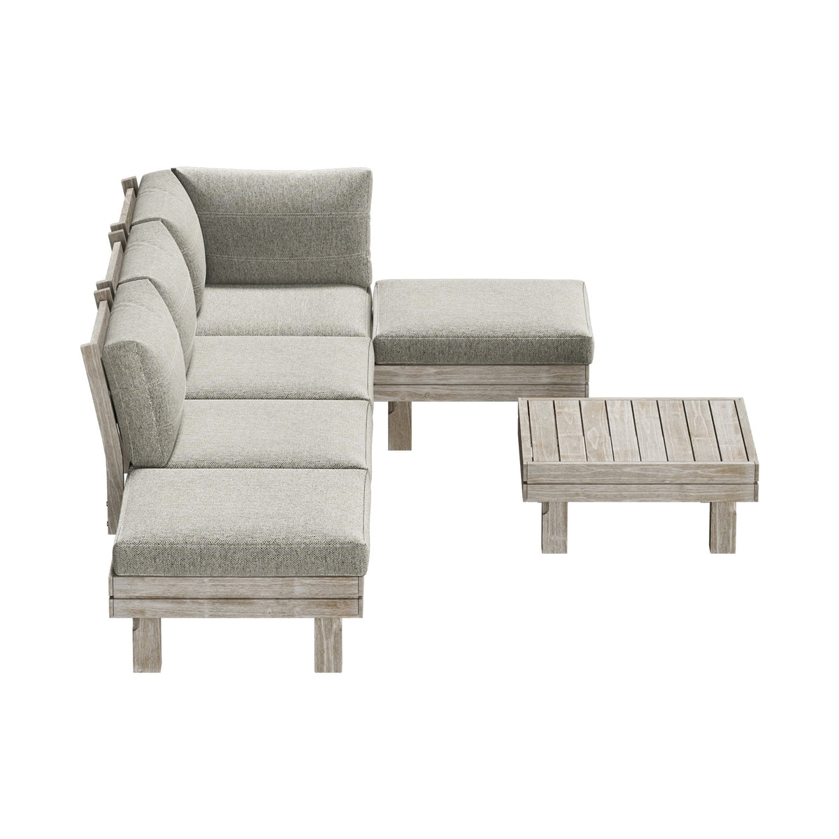 Livsip 6 Piece Outdoor Furniture Sofa Set Wooden Lounge Setting Chair Table