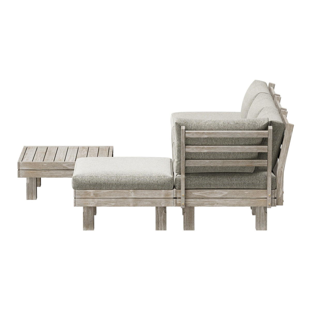 Livsip 6 Piece Outdoor Furniture Sofa Set Wooden Lounge Setting Chair Table
