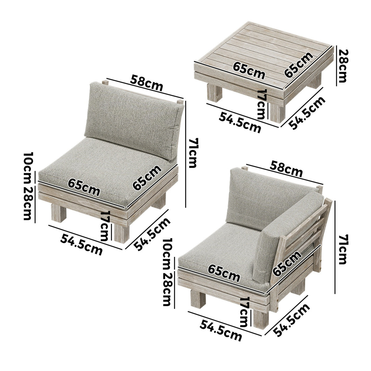 Livsip 4 Seater Outdoor Furniture Sofa Set Lounge Setting Garden Patio Furniture