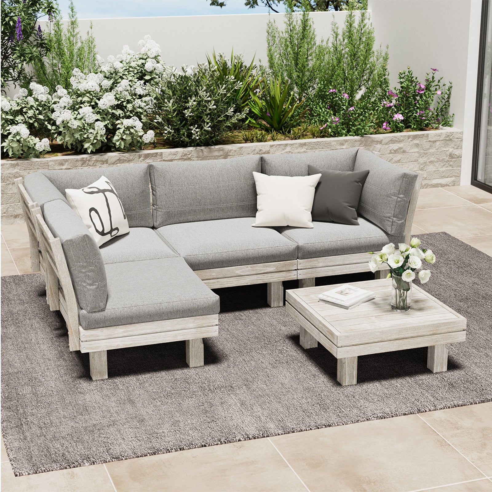 Livsip 4 Seater Outdoor Furniture Sofa Set Lounge Setting Garden Patio Furniture - Sunyee