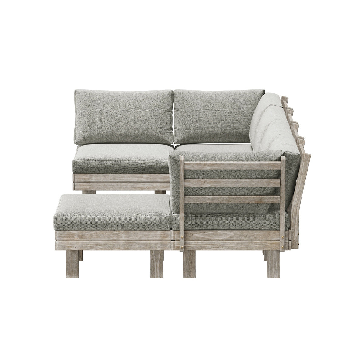 Livsip 6 Piece Outdoor Sofa Set Wooden Modular Lounge Setting Patio Furniture