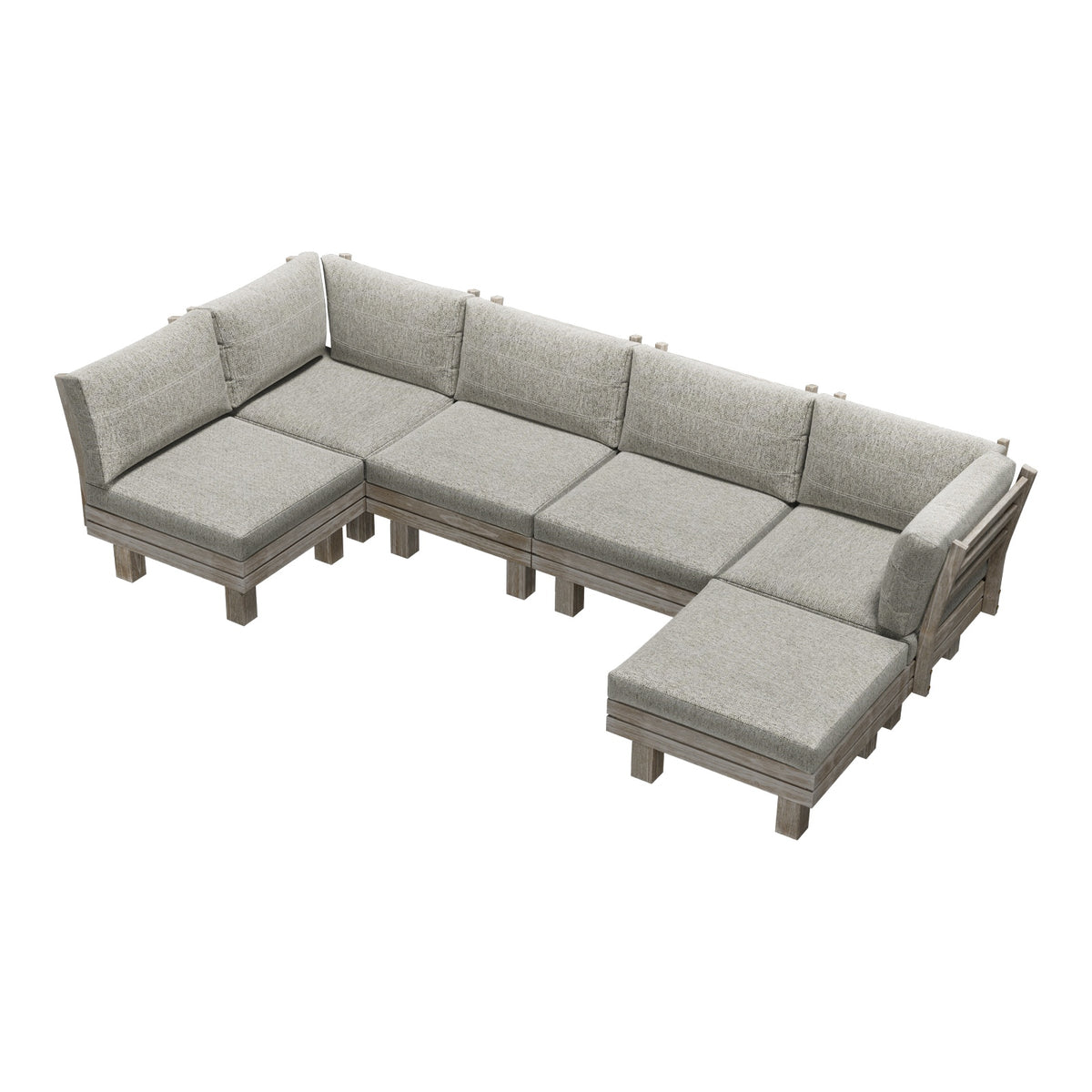 Livsip 6 Piece Outdoor Sofa Set Wooden Modular Lounge Setting Patio Furniture