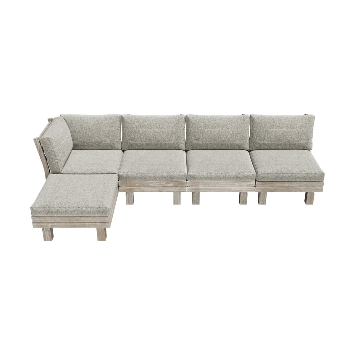 Livsip 5PCS Outdoor Furniture Sofa Set Wooden Lounge Setting Patio Furniture