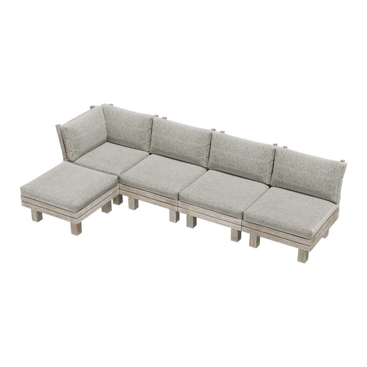 Livsip 5PCS Outdoor Furniture Sofa Set Wooden Lounge Setting Patio Furniture