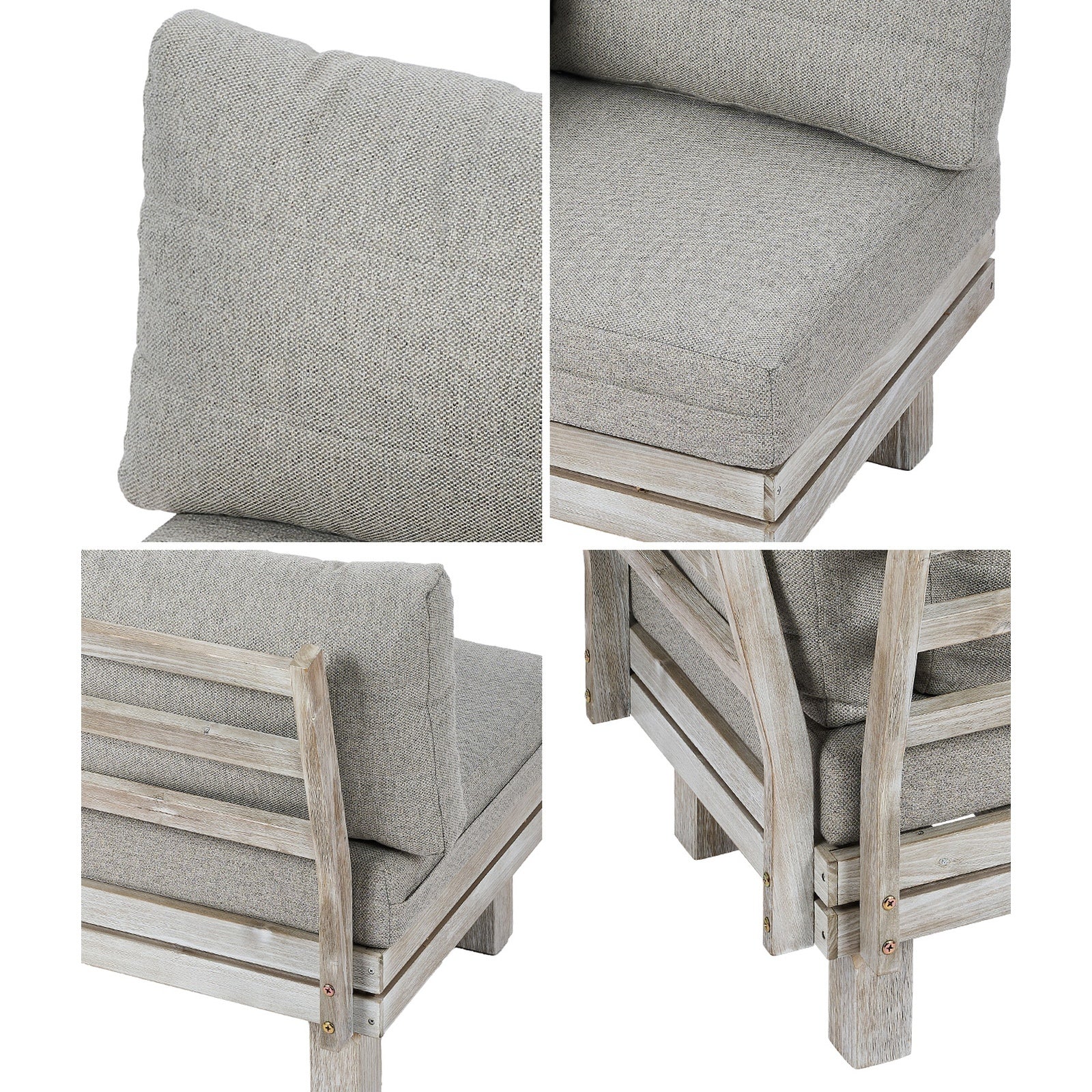 Livsip 5PCS Outdoor Furniture Sofa Set Wooden Lounge Setting Patio Furniture - Sunyee