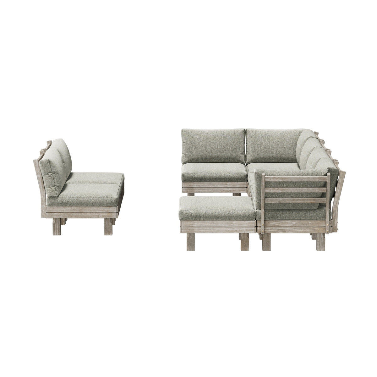 Livsip Outdoor Sofa Set 8 Piece Wooden Lounge Setting Garden Patio Furniture