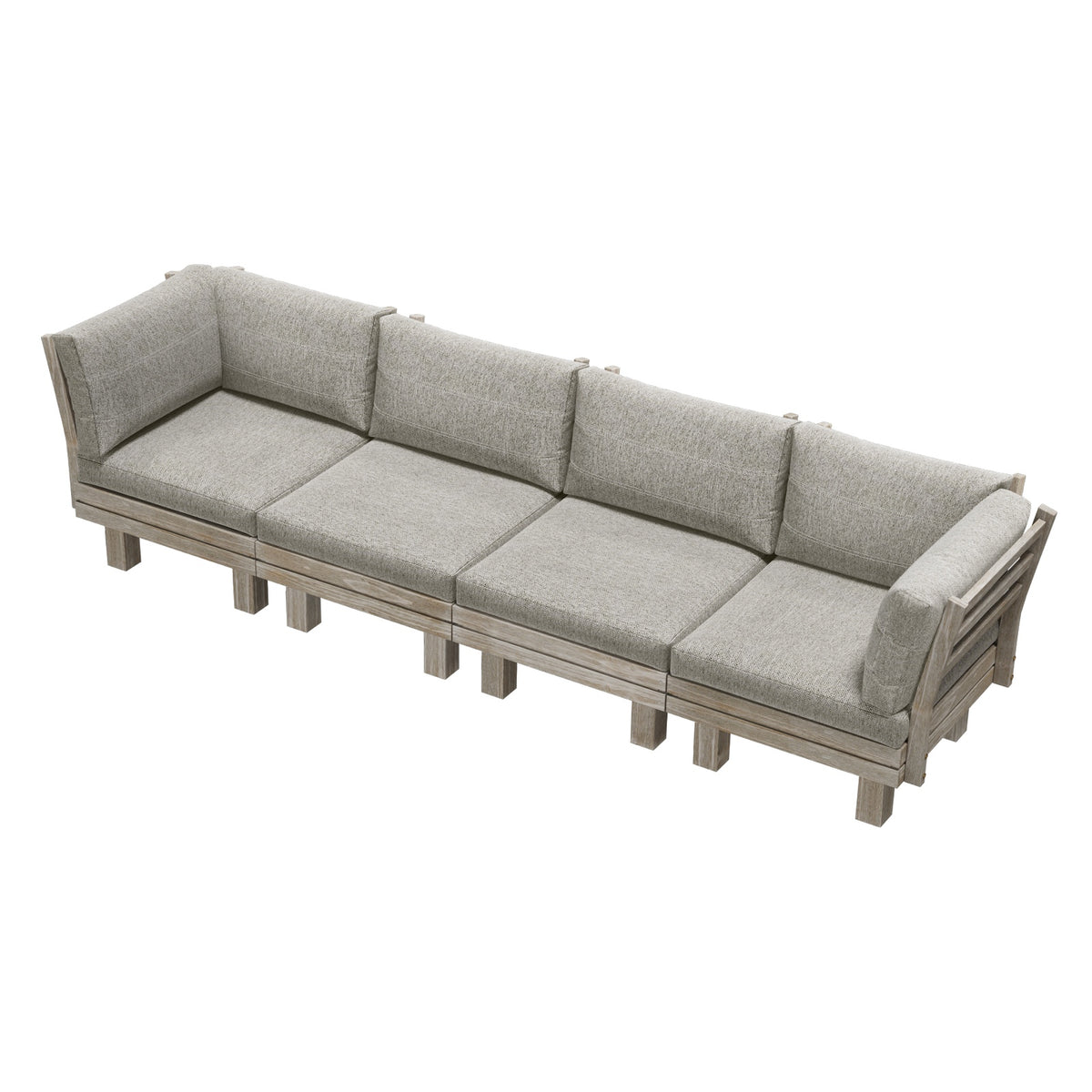 Livsip 4 Seater Outdoor Sofa Set Wooden Modular Lounge Setting Patio Furniture