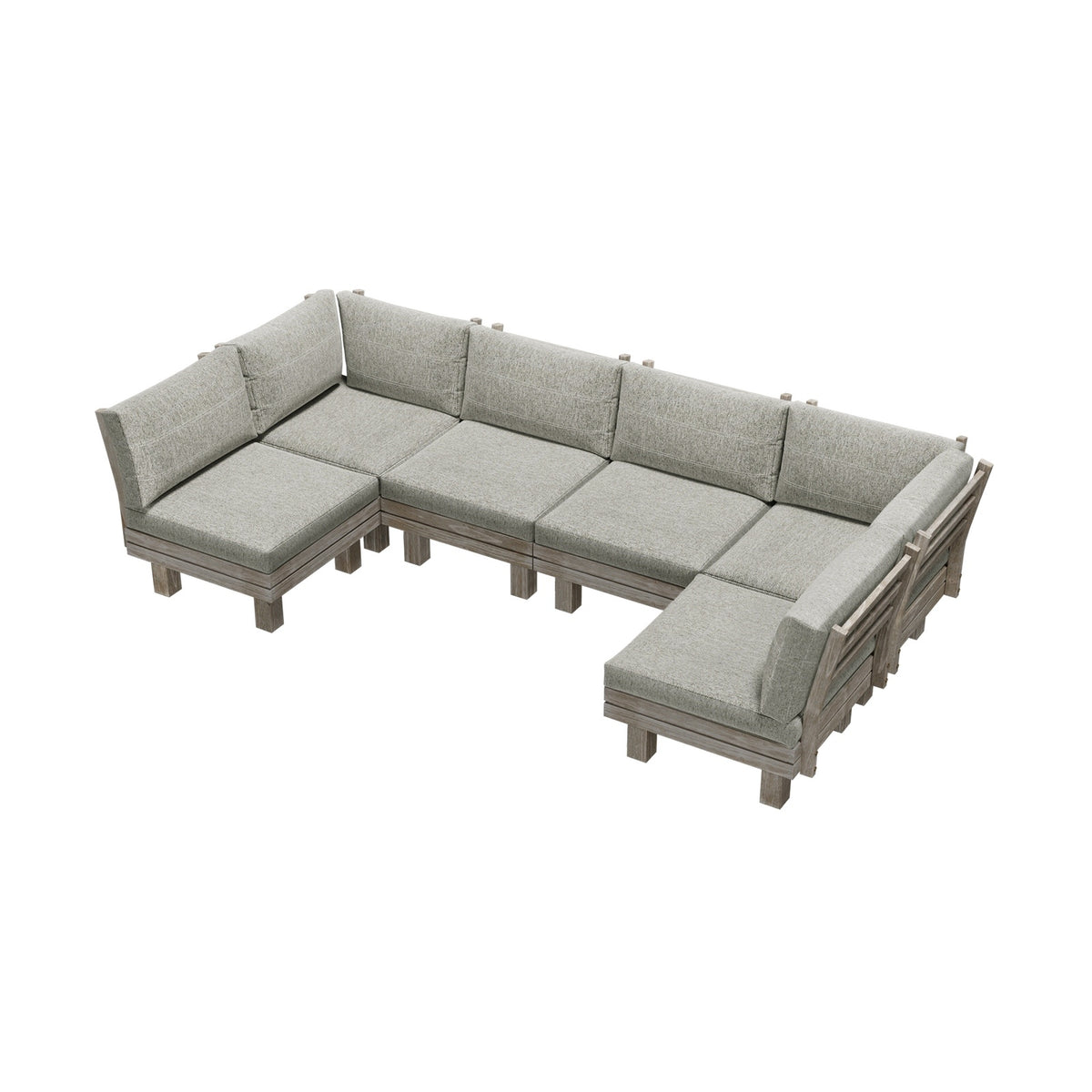 Livsip 6 Seater Outdoor Sofa Set Wooden Modular Lounge Setting Patio Furniture