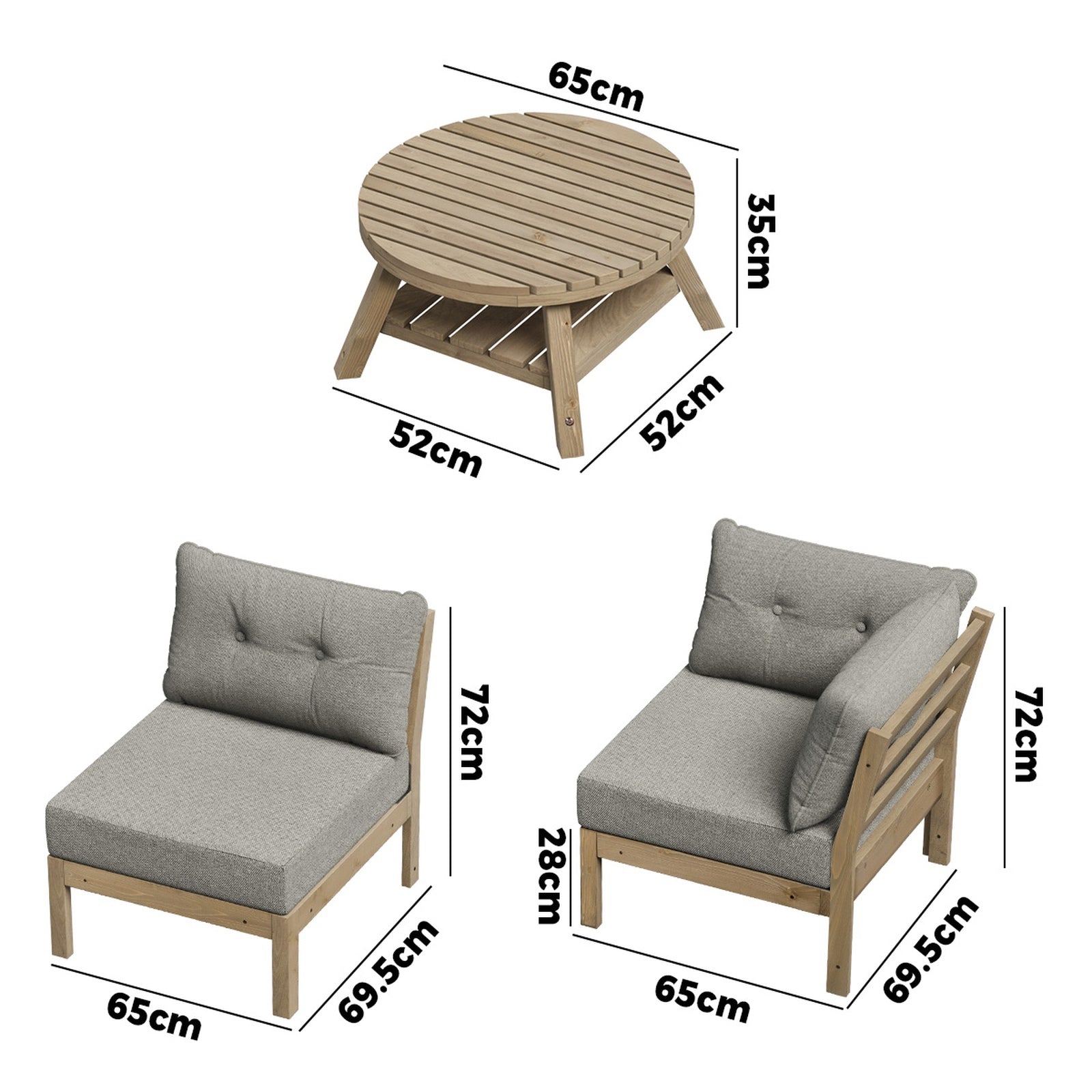Livsip 7 Seater Outdoor Sofa Set Lounge Setting Patio Furniture Beige - Sunyee
