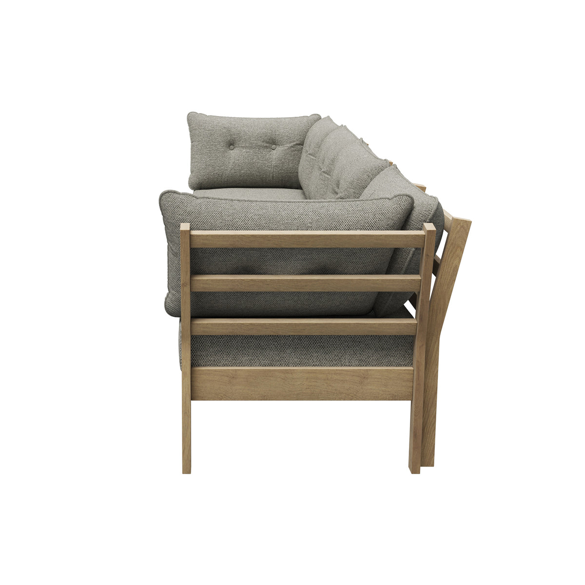 Livsip 4PCS Outdoor Sofa Set Wooden Modular Lounge Setting Patio Furniture Beige