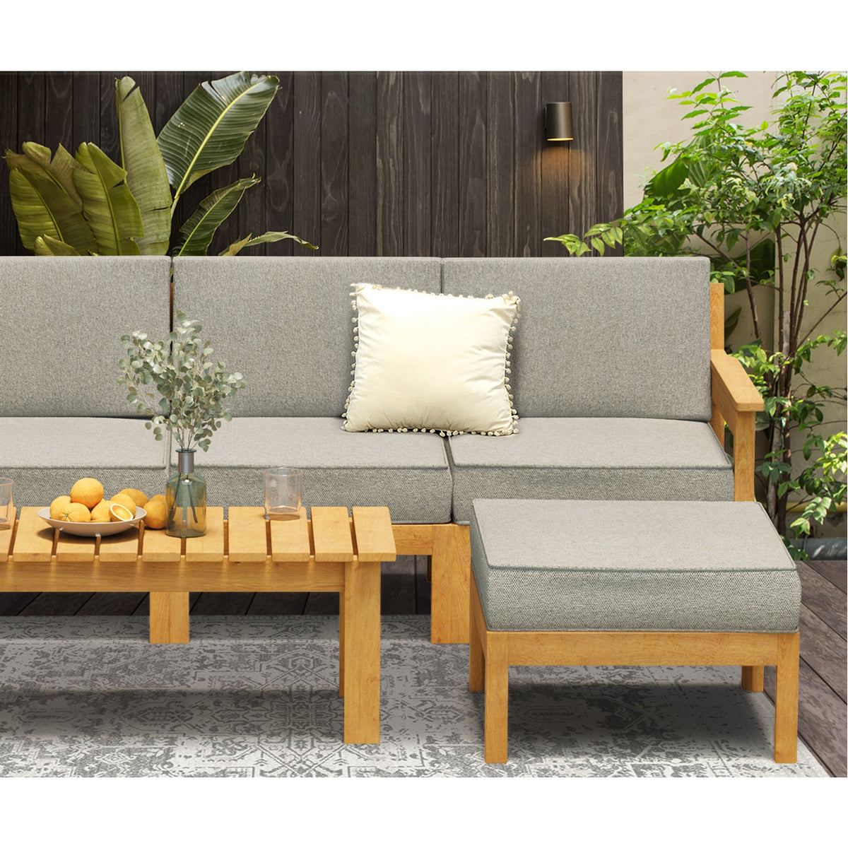 Livsip 5PCS Outdoor Furniture Sofa Set Lounge Setting Garden Patio - Sunyee