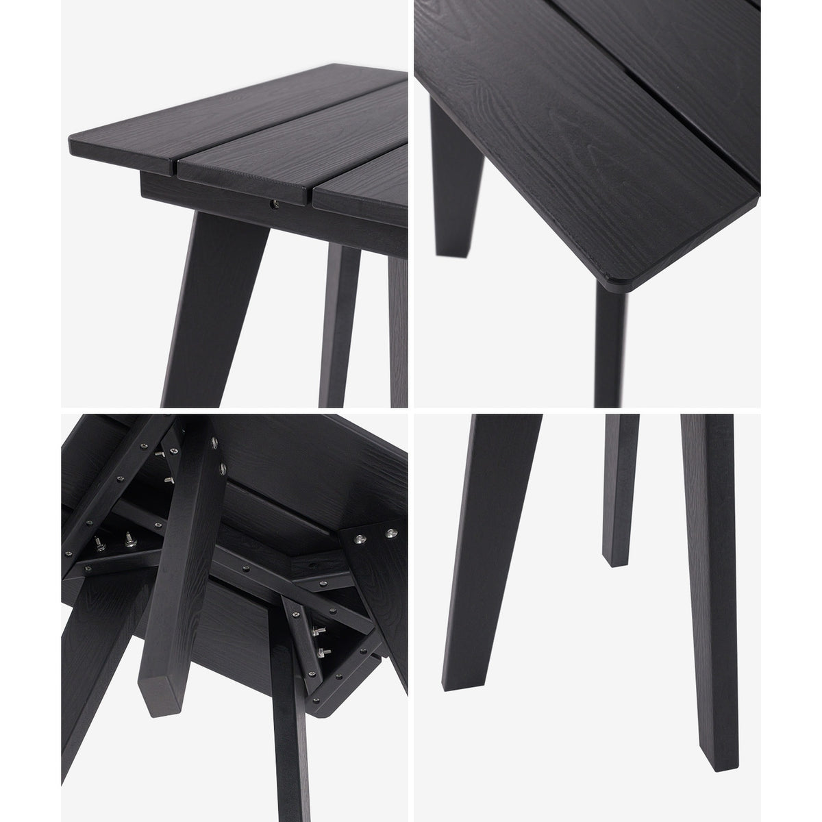 Livsip HDPE Outdoor Side Table Coffee Table Desk Patio Furniture Camping Black