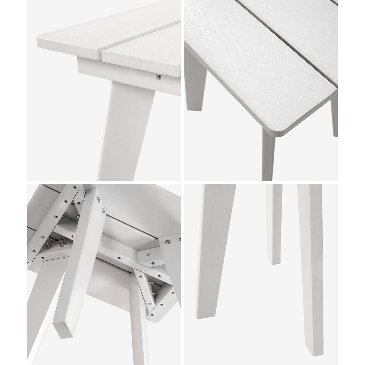 Livsip HDPE Outdoor Side Table Coffee Table Desk Patio Furniture Camping White
