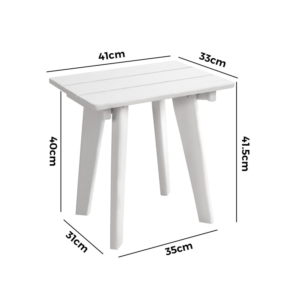 Livsip HDPE Outdoor Side Table Coffee Table Desk Patio Furniture Camping White