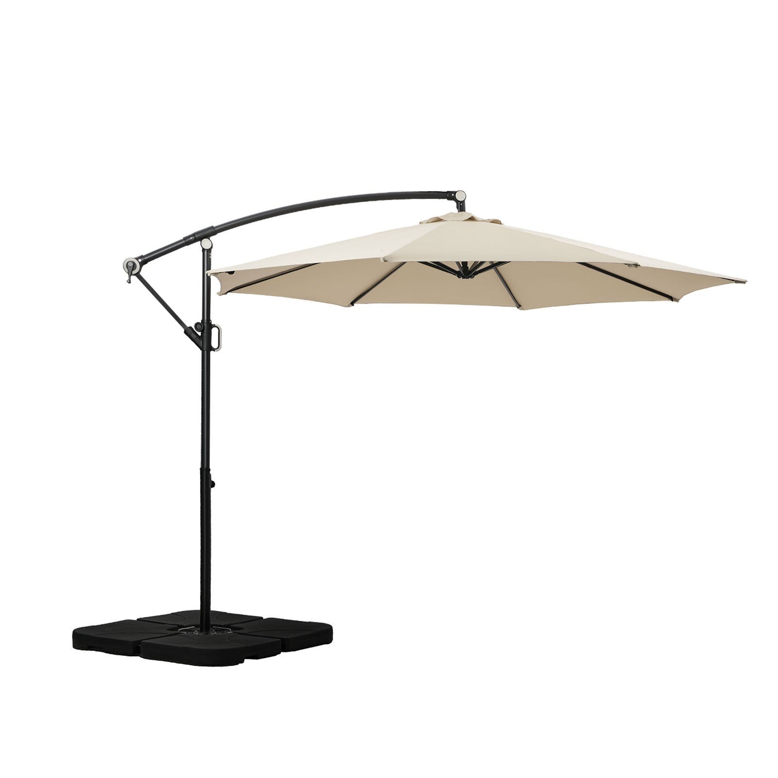 Livsip Outdoor Umbrella 3M Cantilever Garden Shade 360° Rotation w/ Base