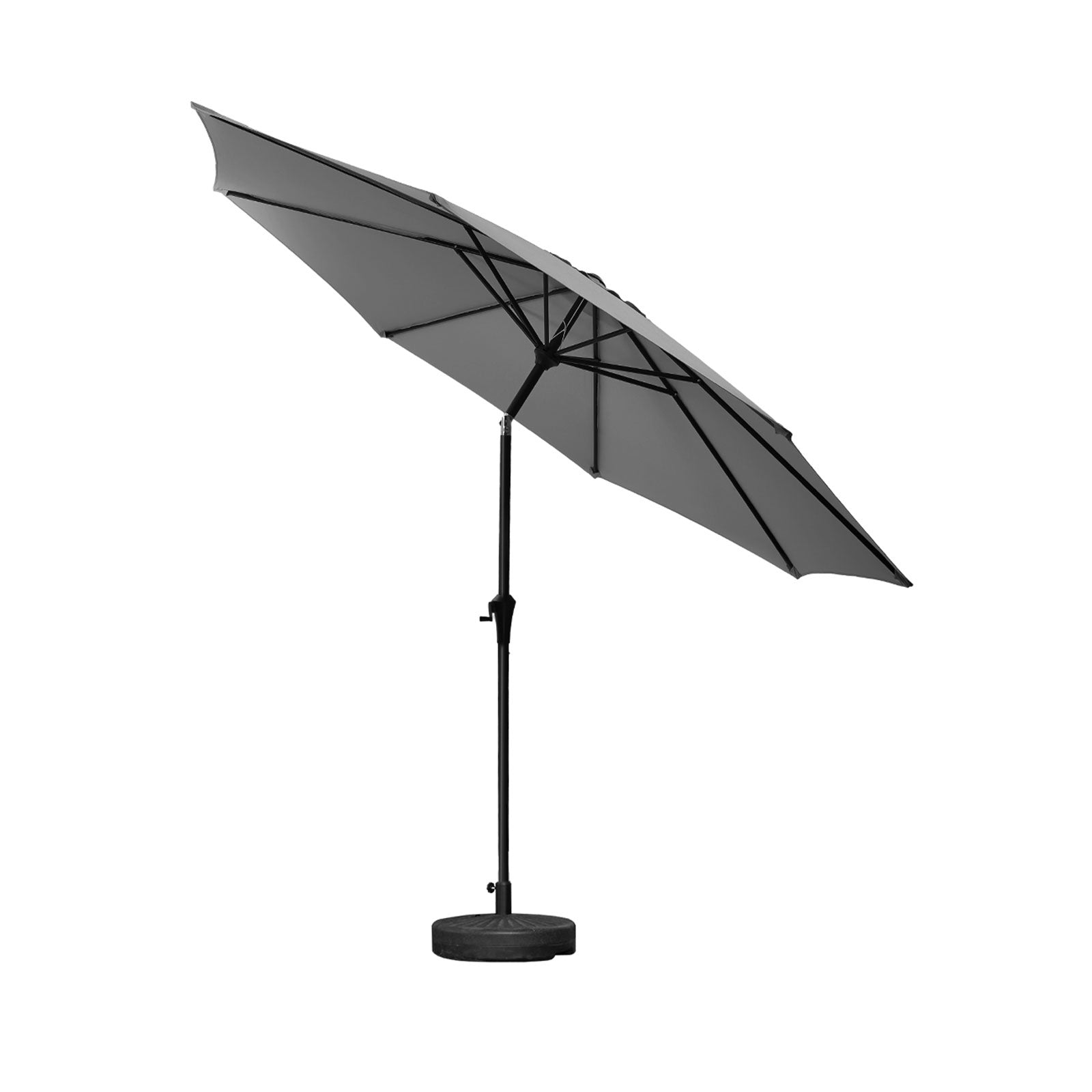 Livsip Outdoor Umbrella 3M Market Umbrellas Garden Shade with Tilt Base Charcoal