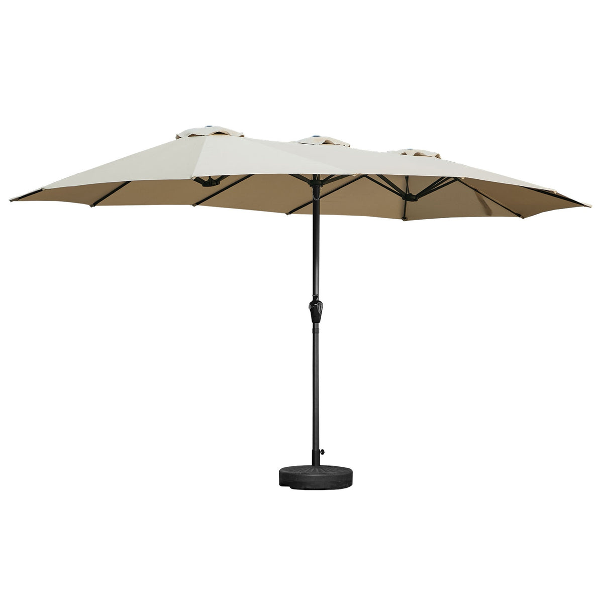 Livsip Outdoor Umbrella 4.52M Double-Sided Umbrellas Garden Shade w/ Base Beige