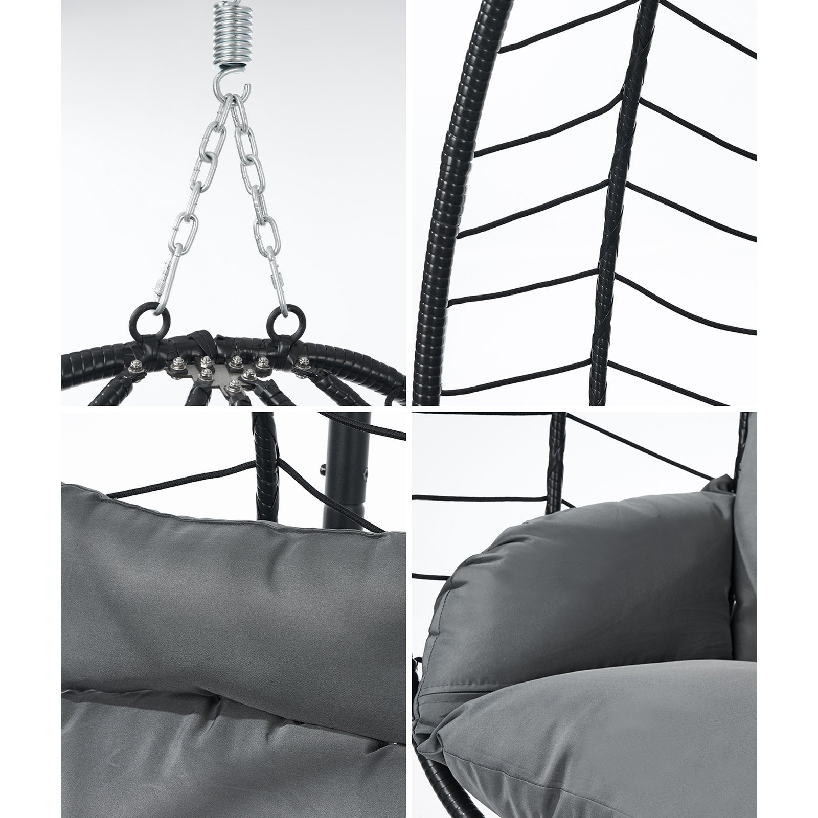 Livsip Outdoor Rattan Hanging Chair Porch Swing Chair Egg Seat Garden Furniture - Sunyee