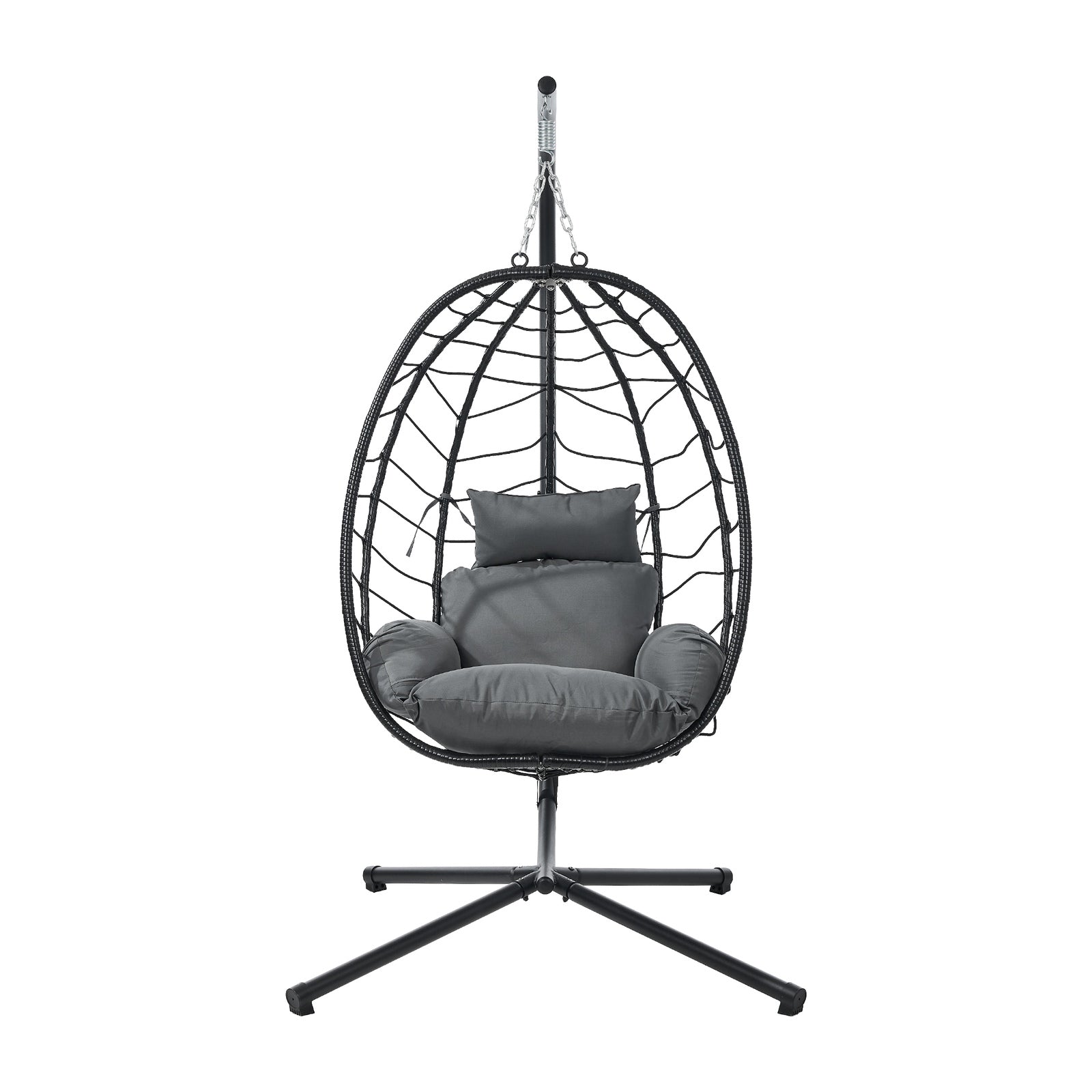 Livsip Outdoor Rattan Hanging Chair Porch Swing Chair Egg Seat Garden Furniture - Sunyee